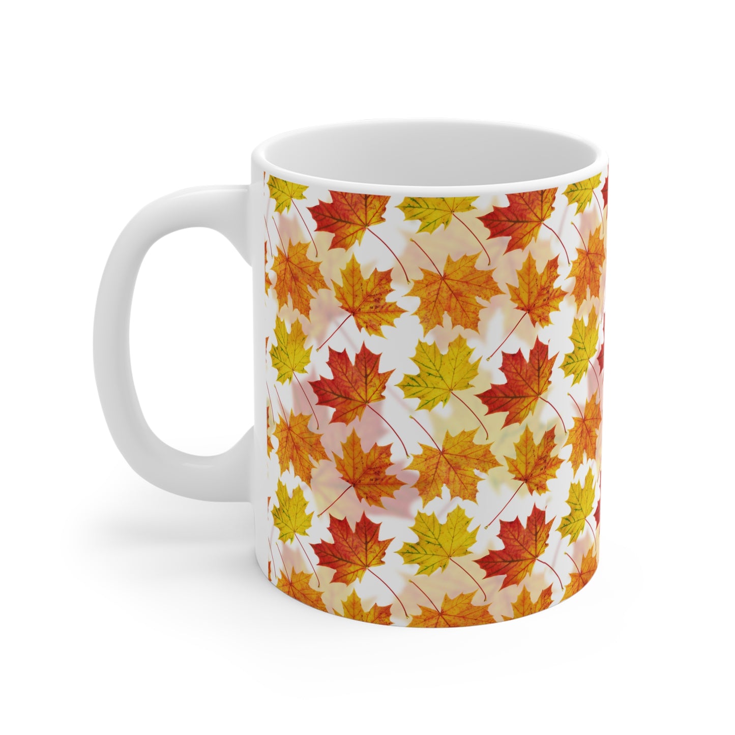 Fall Leaves Ceramic Mug - Cozy Autumn Vibe for Coffee Lovers