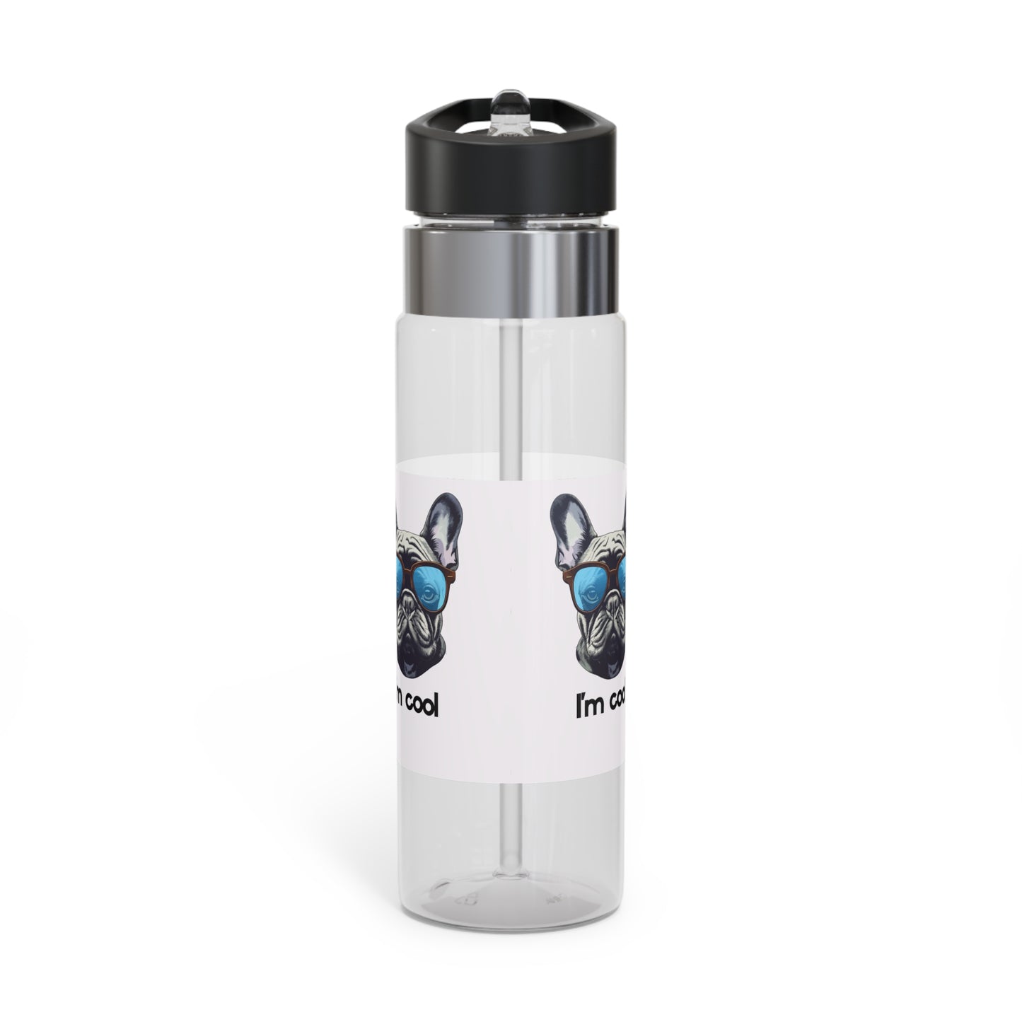 Cool Dog Sport Bottle, 20oz Water Bottle, Trendy Fitness Hydration, Gift for Animal Lovers, Cool Pet Merchandise, Cute French Bulldog Design