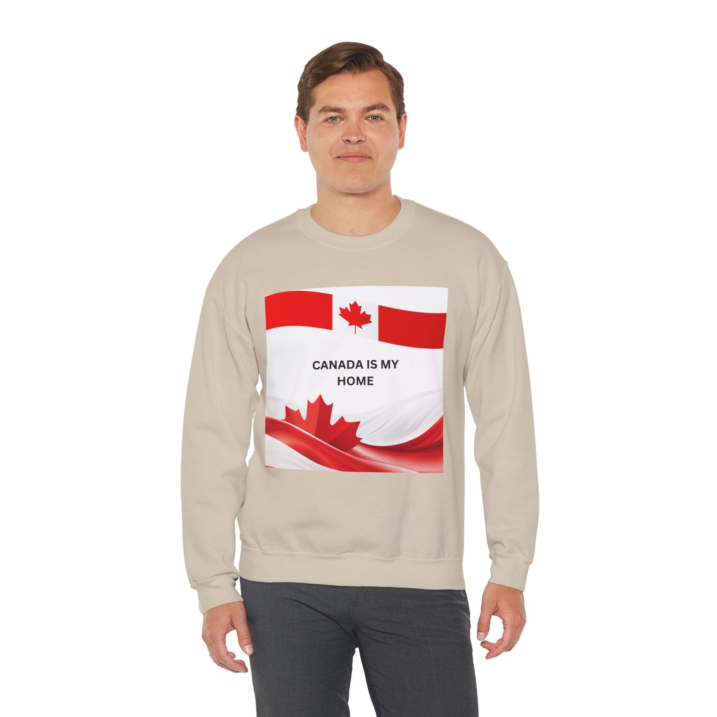 Canada Is My Home Unisex Heavy Blend Crewneck Sweatshirt - Comfortable Canadian Pride Apparel