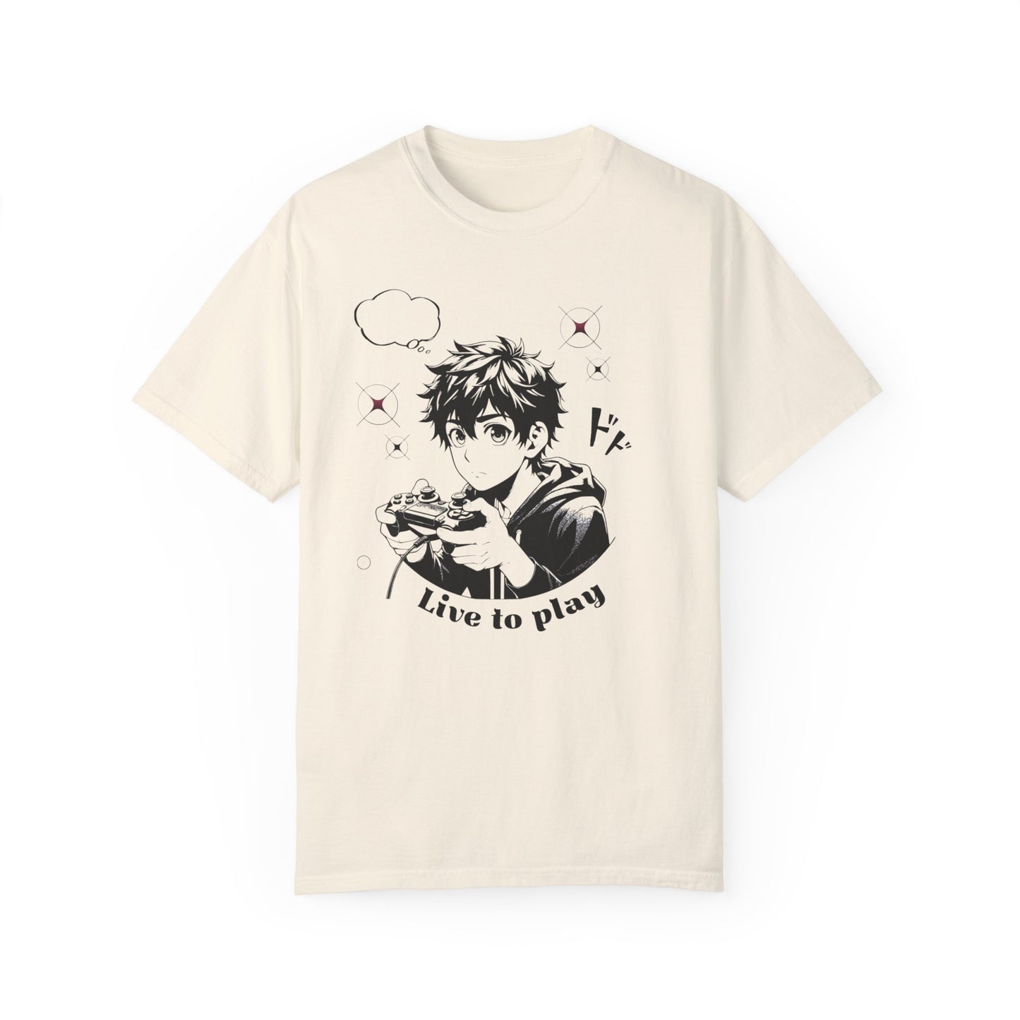 Anime 'Live to Play' Unisex Garment-Dyed T-Shirt