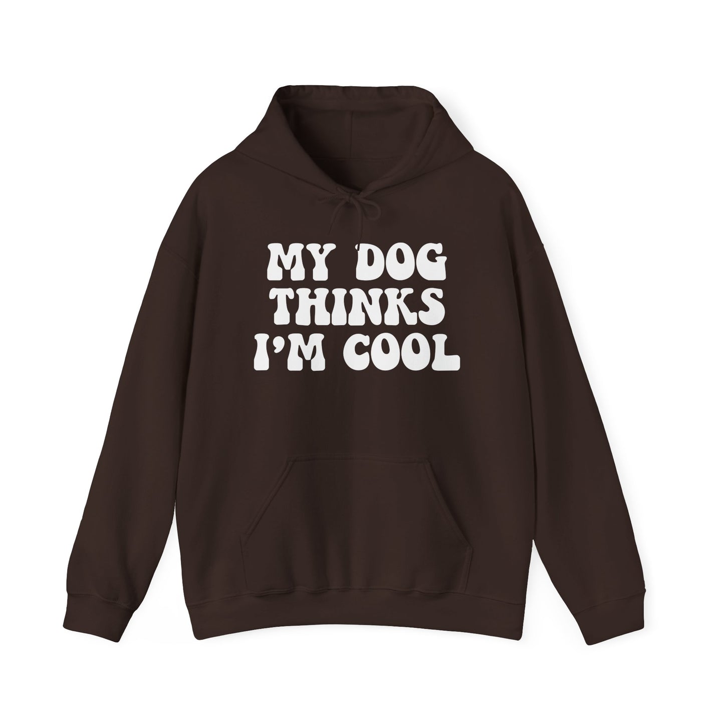 ‘My dog thinks I’m cool’ Heavy Blend™ Hooded Sweatshirt