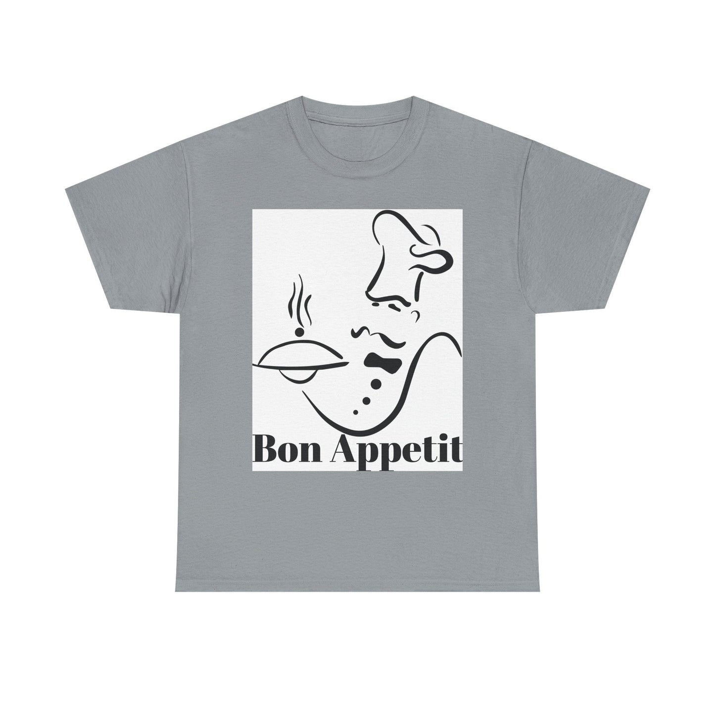 Bon Appetit Chef Unisex Heavy Cotton Tee - Perfect for Food Lovers & Culinary Chefs
