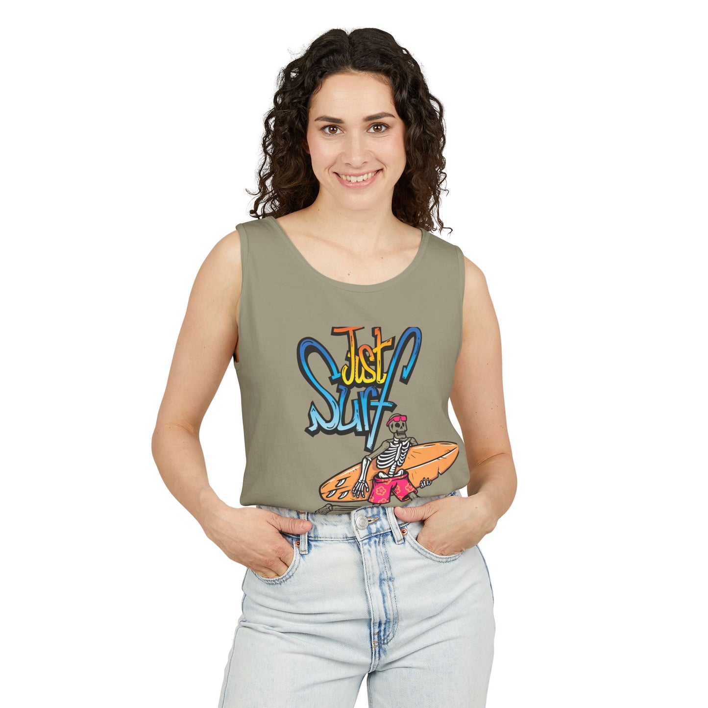 Surf Vibes Unisex Tank Top - Casual Beachwear, Summer Essential, Fun Gift for Surf Lovers, Relaxed Fit, Summer Vacation