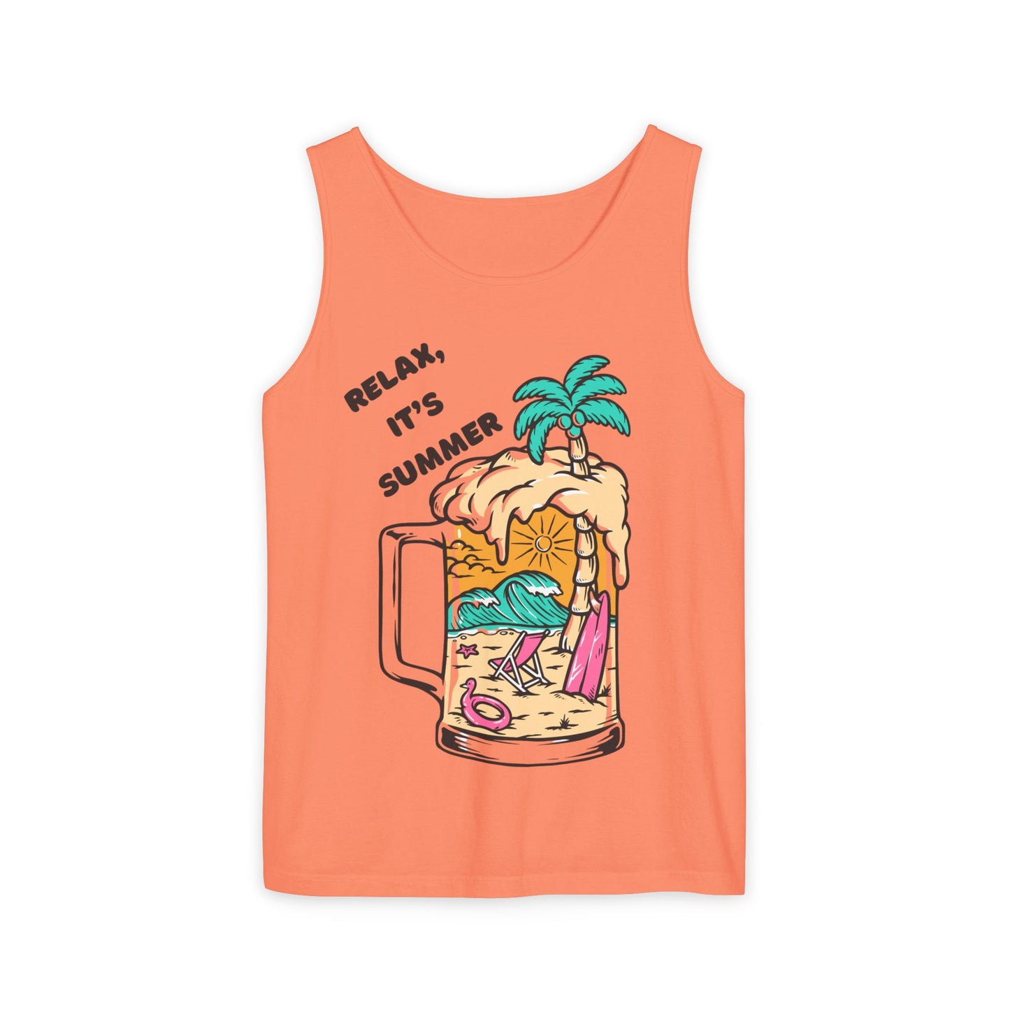 Summer Vibes Tank Top, Relax It's Summer Shirt, Beachwear, Vacation Apparel, Fun Unisex Top