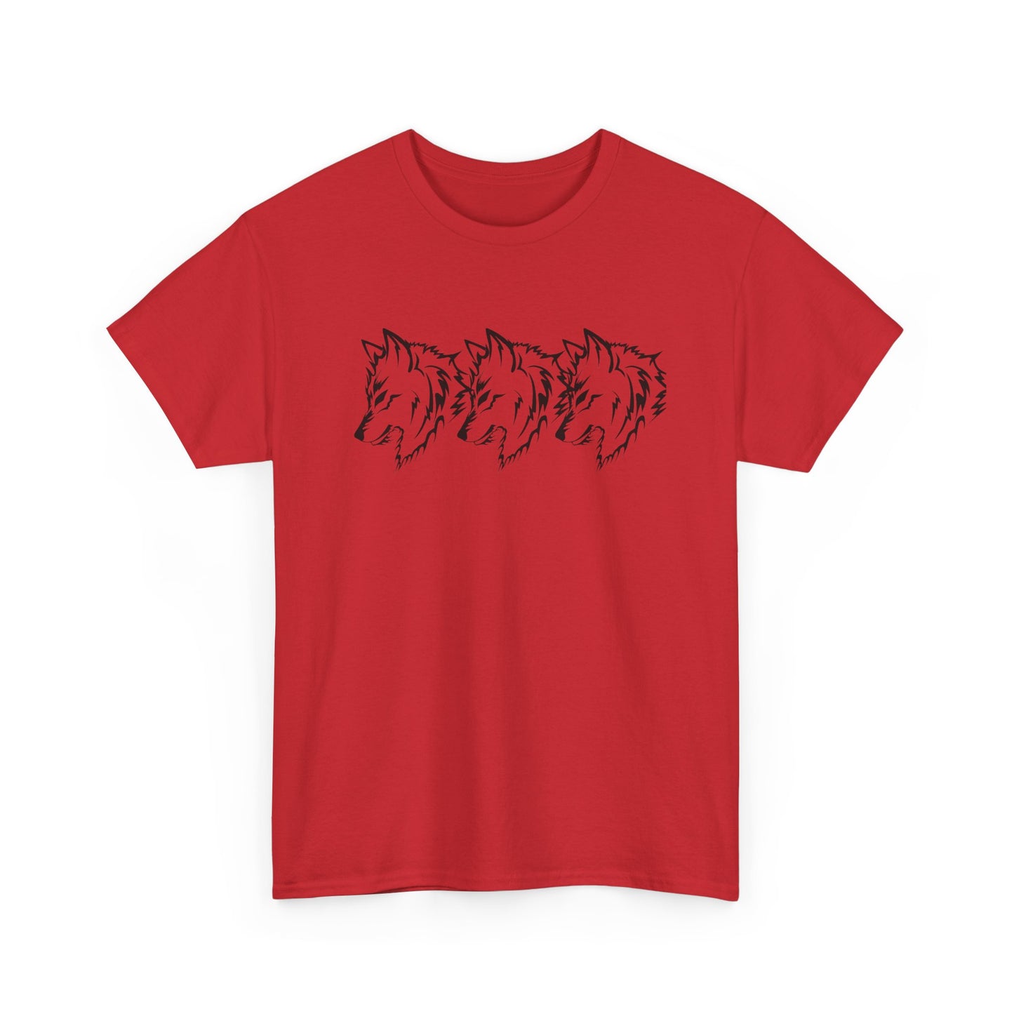 Unisex Heavy Cotton Tee - Minimalist Wolf Design for Nature Lovers