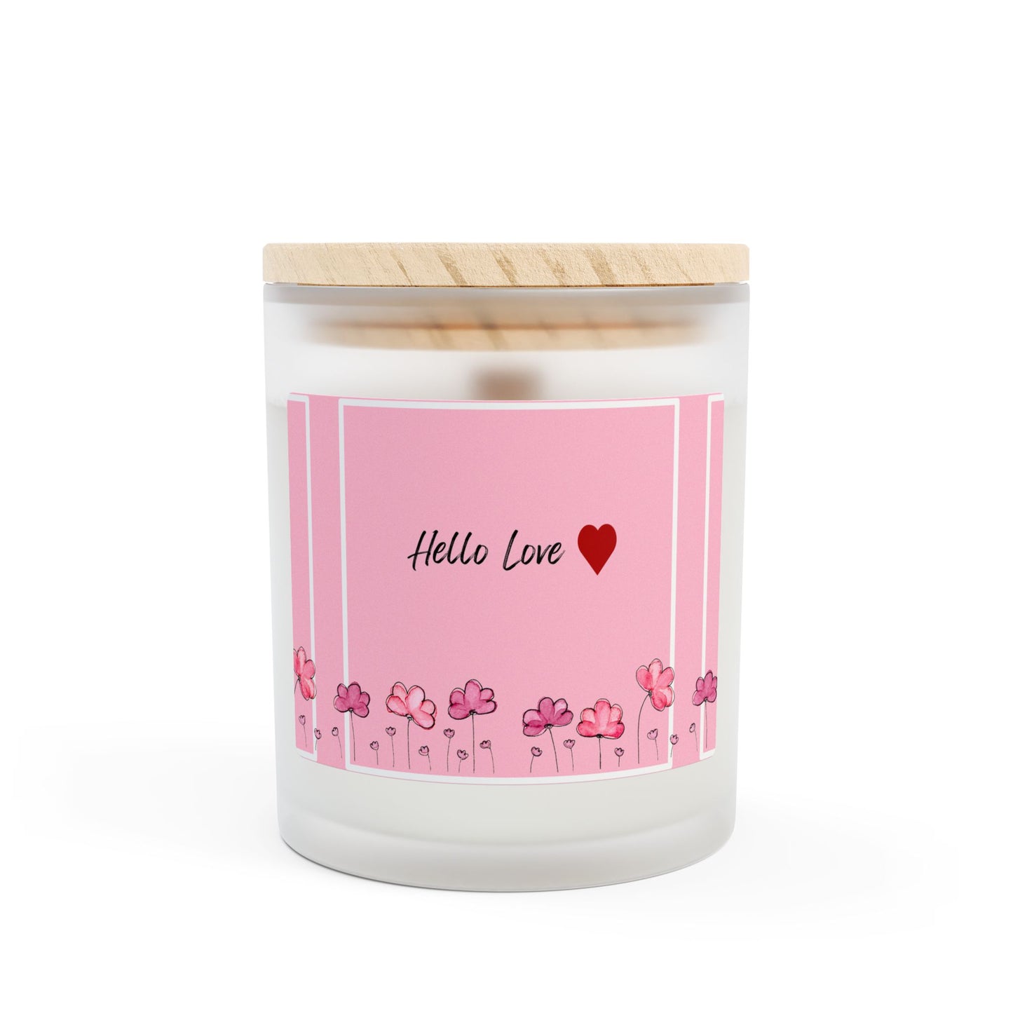 ‘Hello Love’ Frosted Glass Candle, 11oz