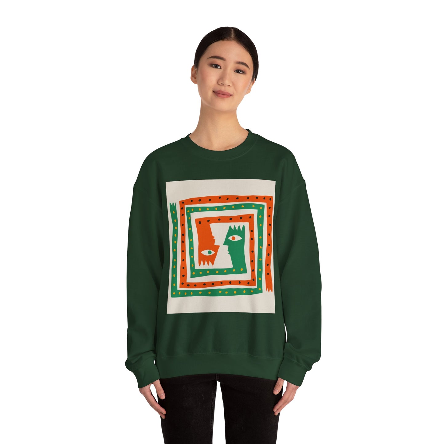 ‘Happiness’ Red/Green Unisex Heavy Blend™ Crewneck Sweatshirt