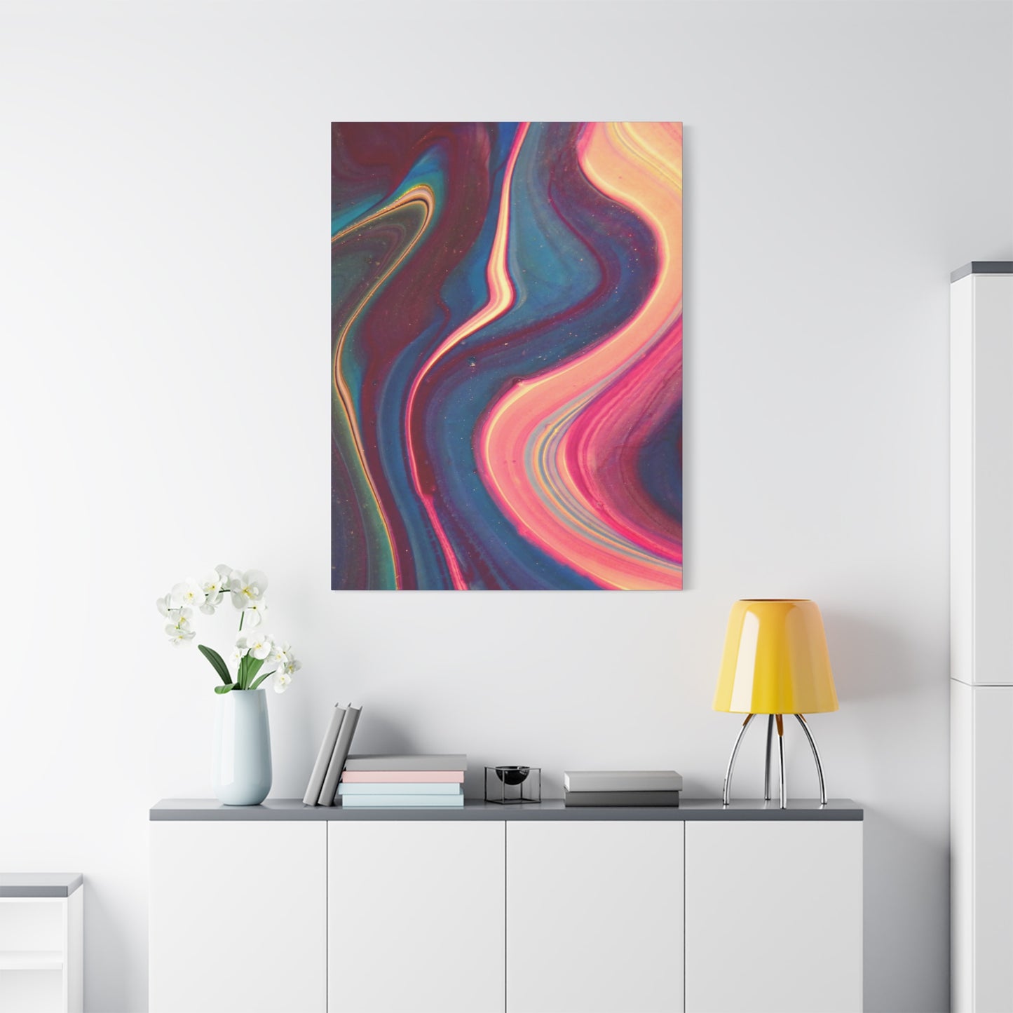 ‘ABSTRACT’ Blue Matte Canvas, Stretched, 1.25"