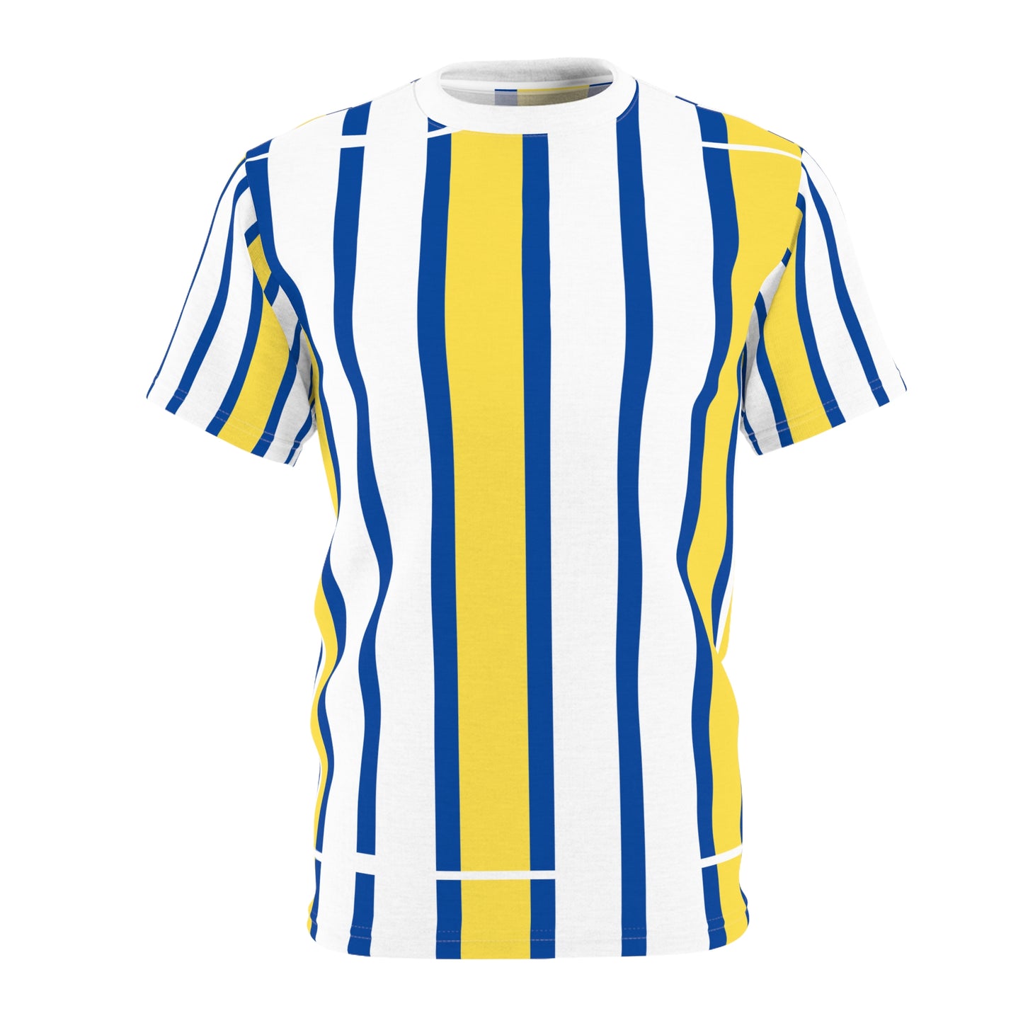 ‘Blue & Yellow Stripes’ Unisex Cut & Sew Tee (AOP)