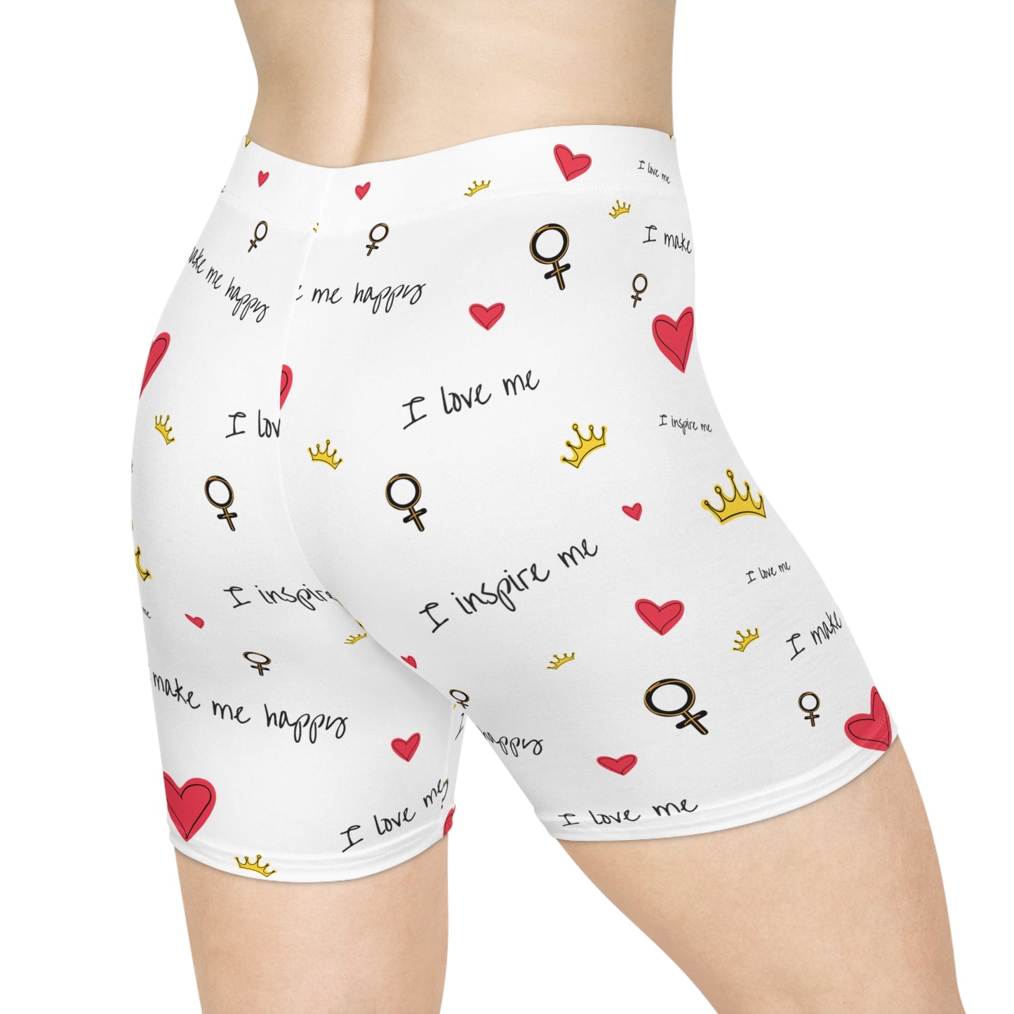 ‘I Love Me’ Women's Biker Shorts (AOP)
