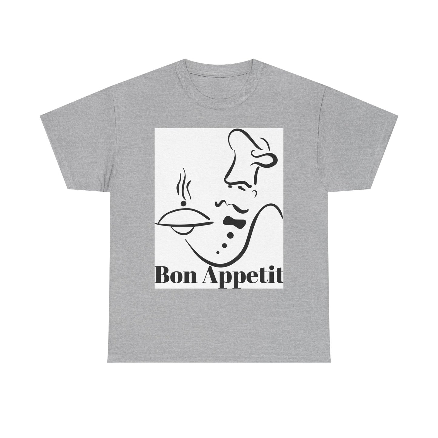 Bon Appetit Chef Unisex Heavy Cotton Tee - Perfect for Food Lovers & Culinary Chefs