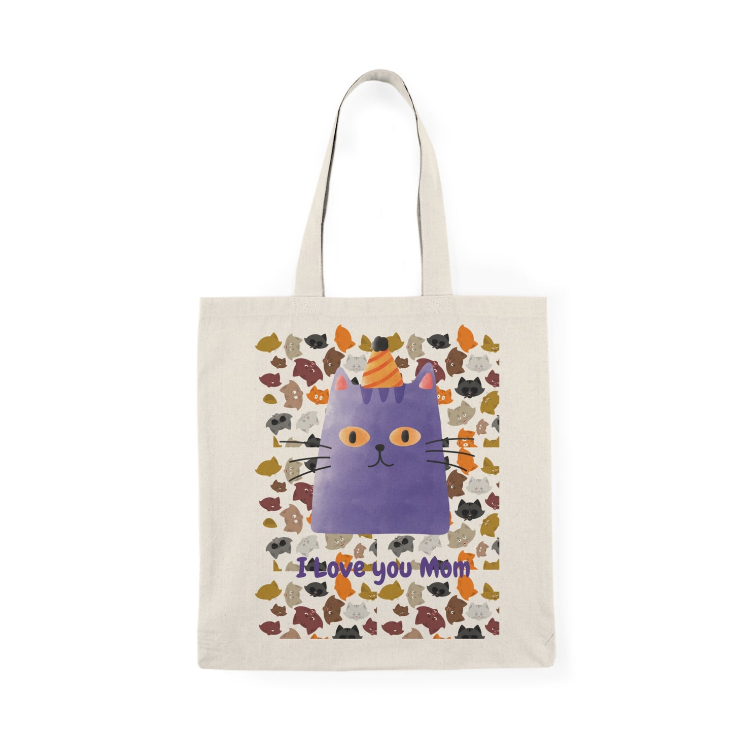 Cat-Themed Tote Bag - "I Love You Mom"