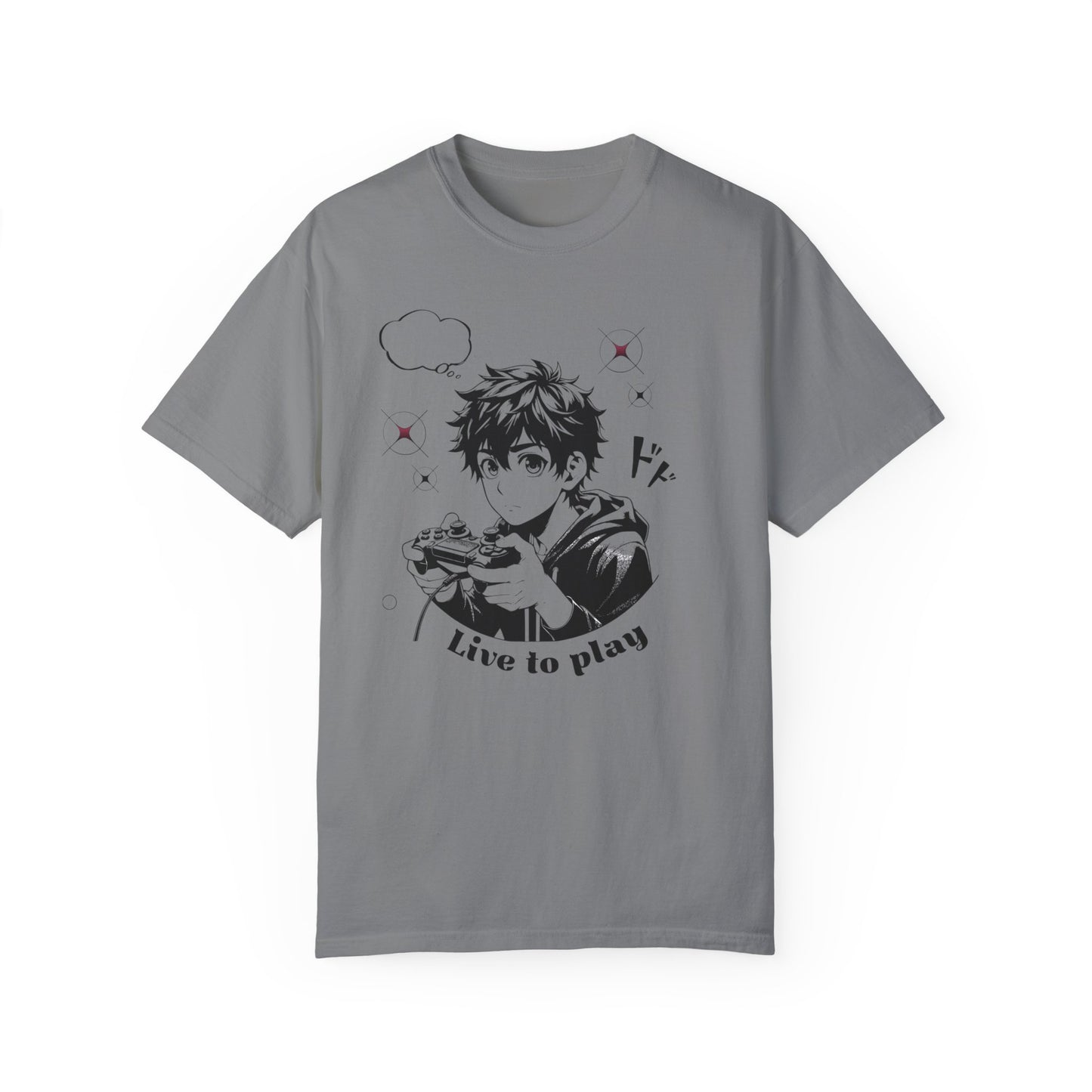 Anime 'Live to Play' Unisex Garment-Dyed T-Shirt