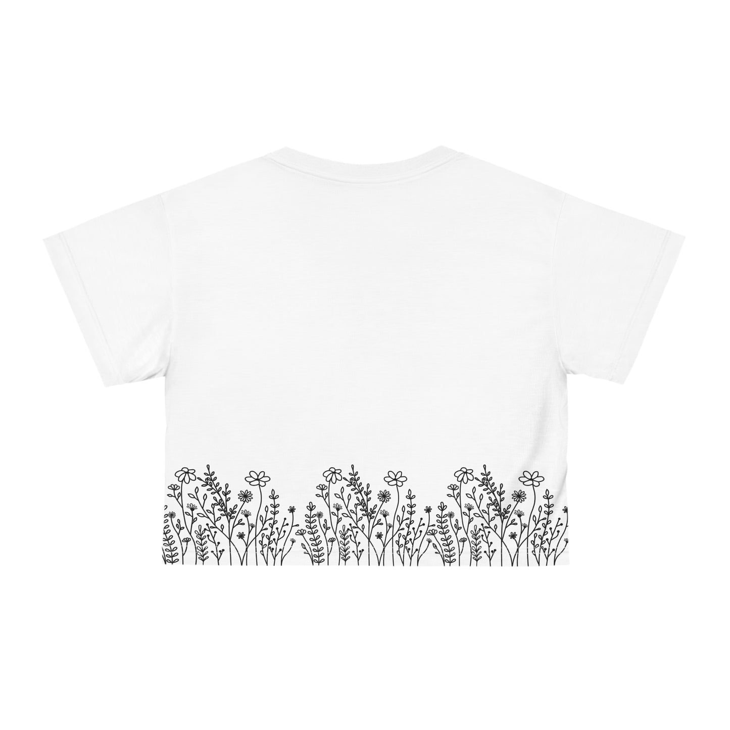 ‘B&W Wildflowers’ Crop Top (AOP)