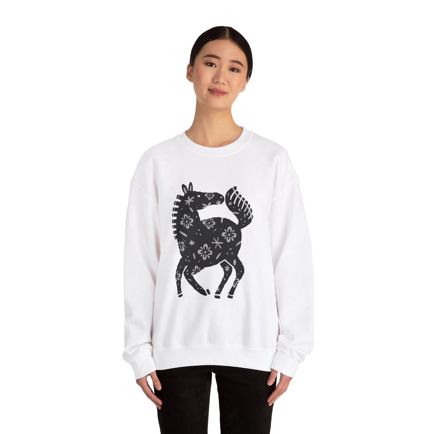 ‘Black Horse’ Unisex Heavy Blend™ Crewneck Sweatshirt