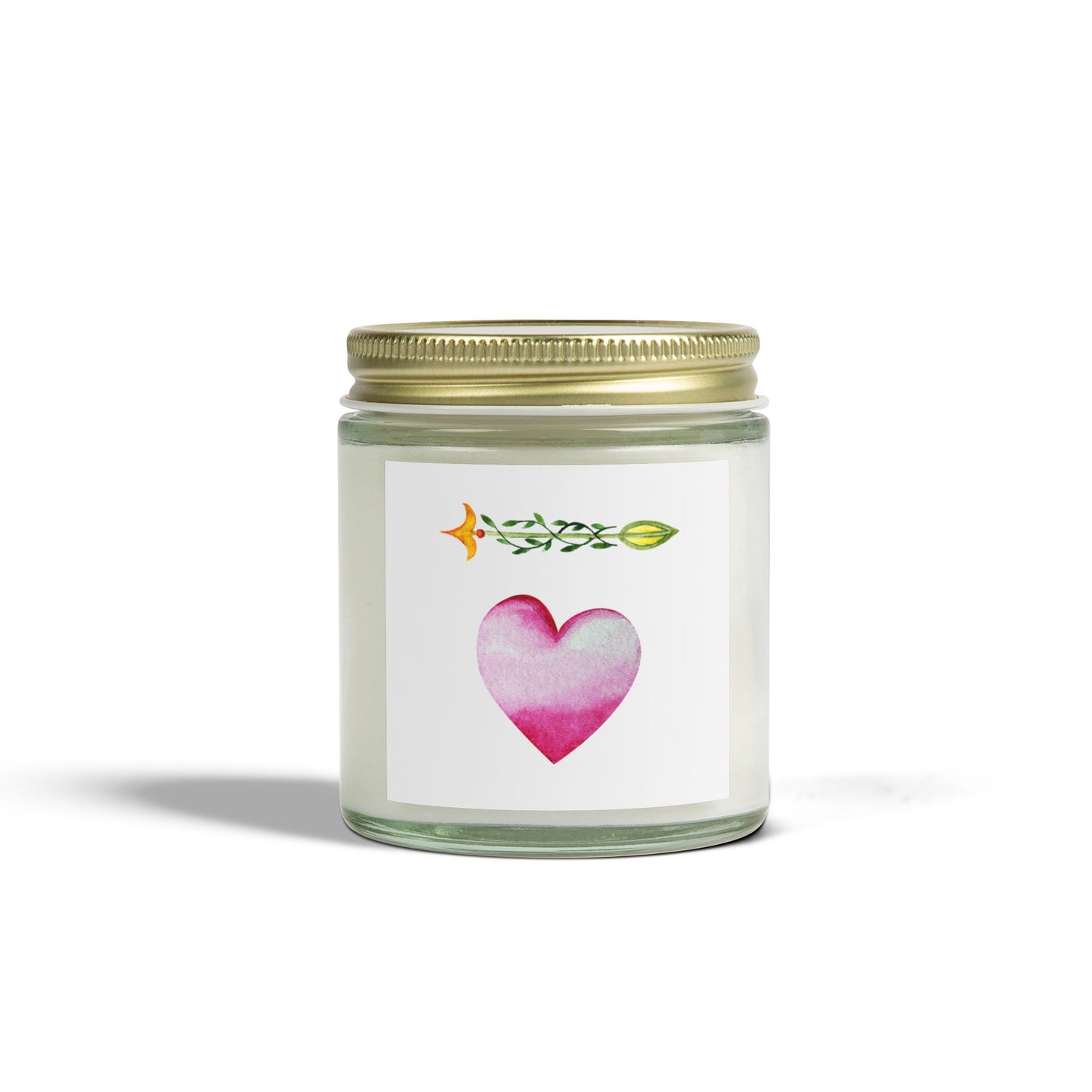 ‘Heart and Arrow’ Scented Candles, Coconut Apricot Wax (4oz, 9oz)