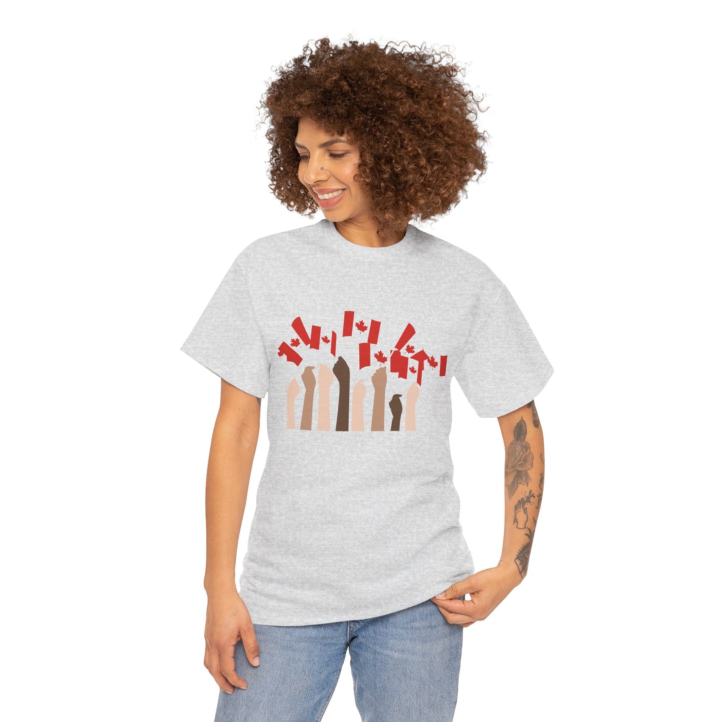Canadian Pride Unisex Heavy Cotton Tee - Celebrate Canada Day with Unity Design