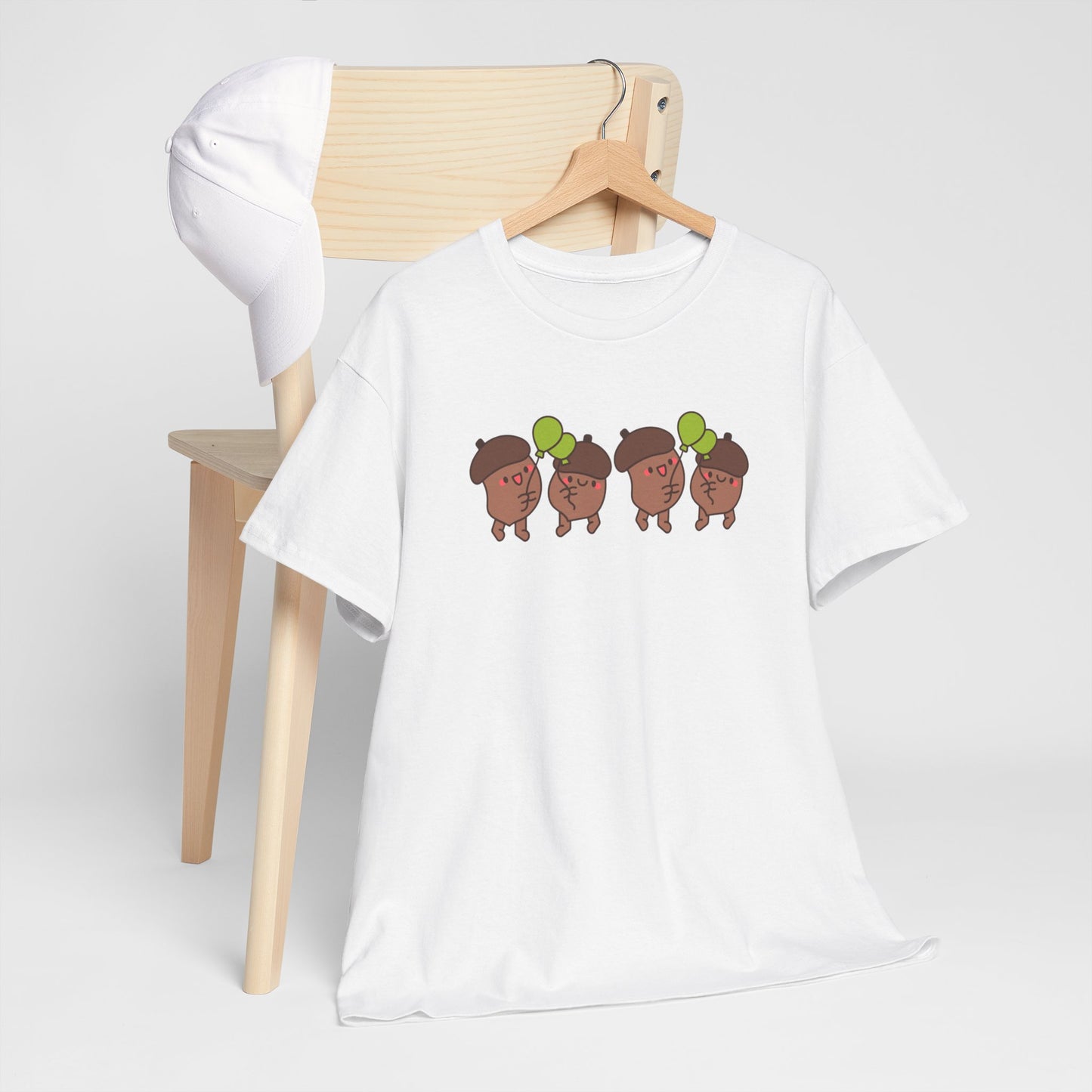 Joyful Cartoon Tee with Balloons - Unisex Heavy Cotton Shirt