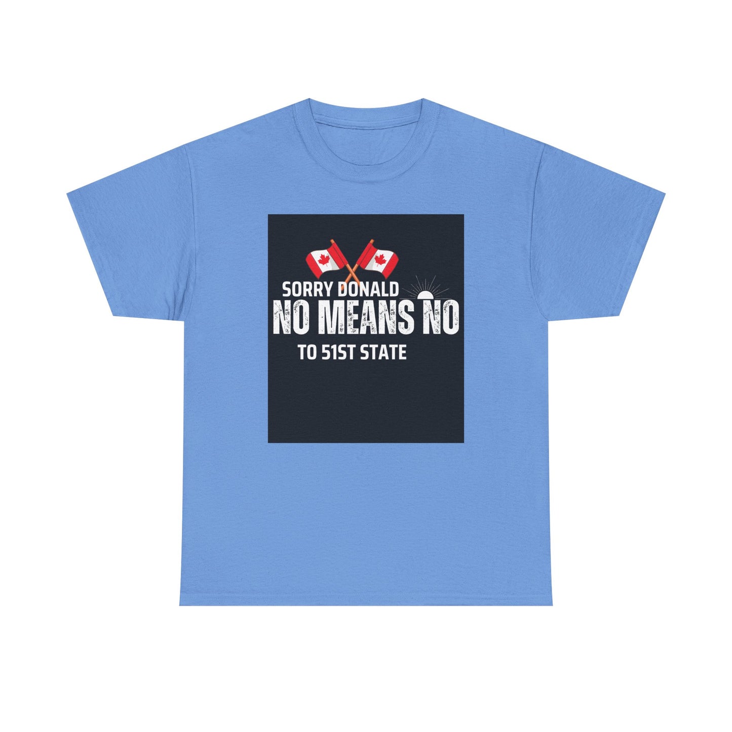 Unisex Heavy Cotton Tee - "Sorry Donald, No Means No to 51st State"