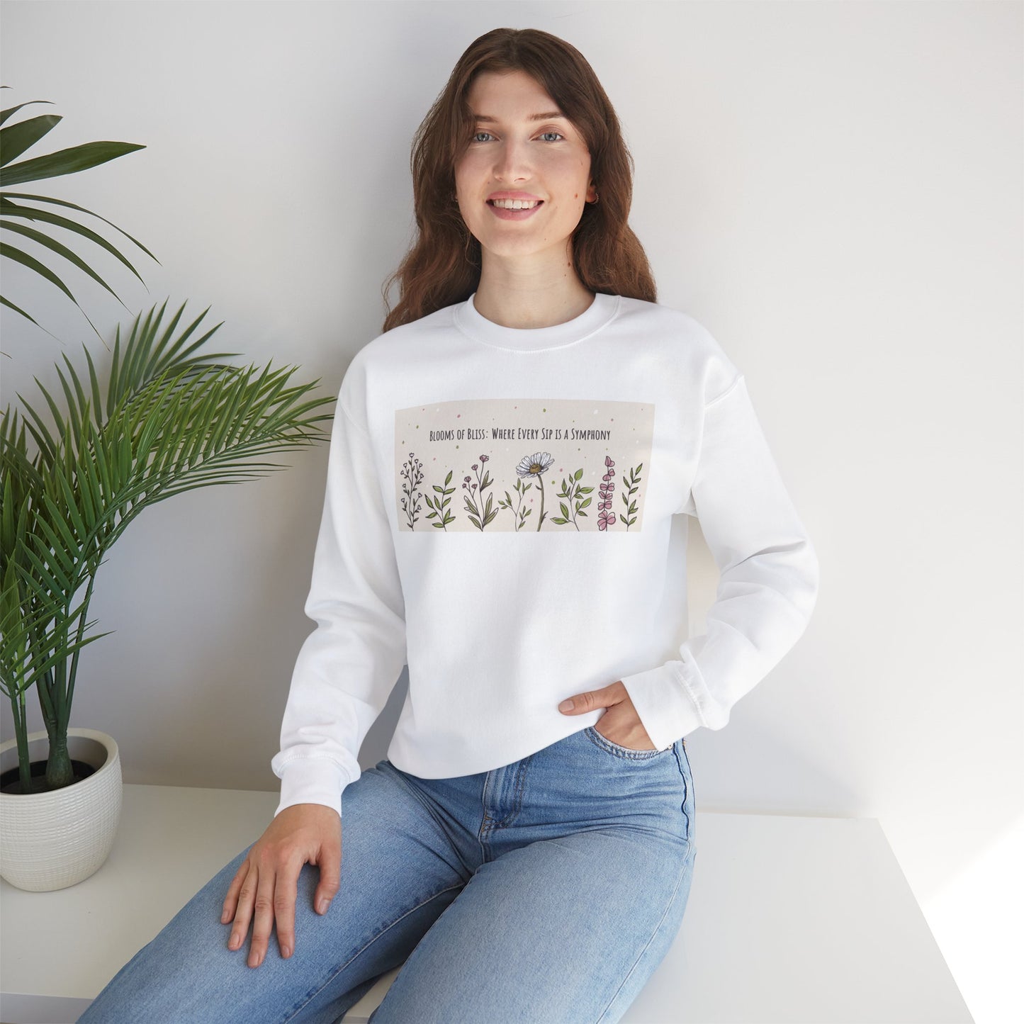 Blooming Beautifulness Sweatshirt - Unisex Crewneck with Floral Design, Perfect for Nature Lovers