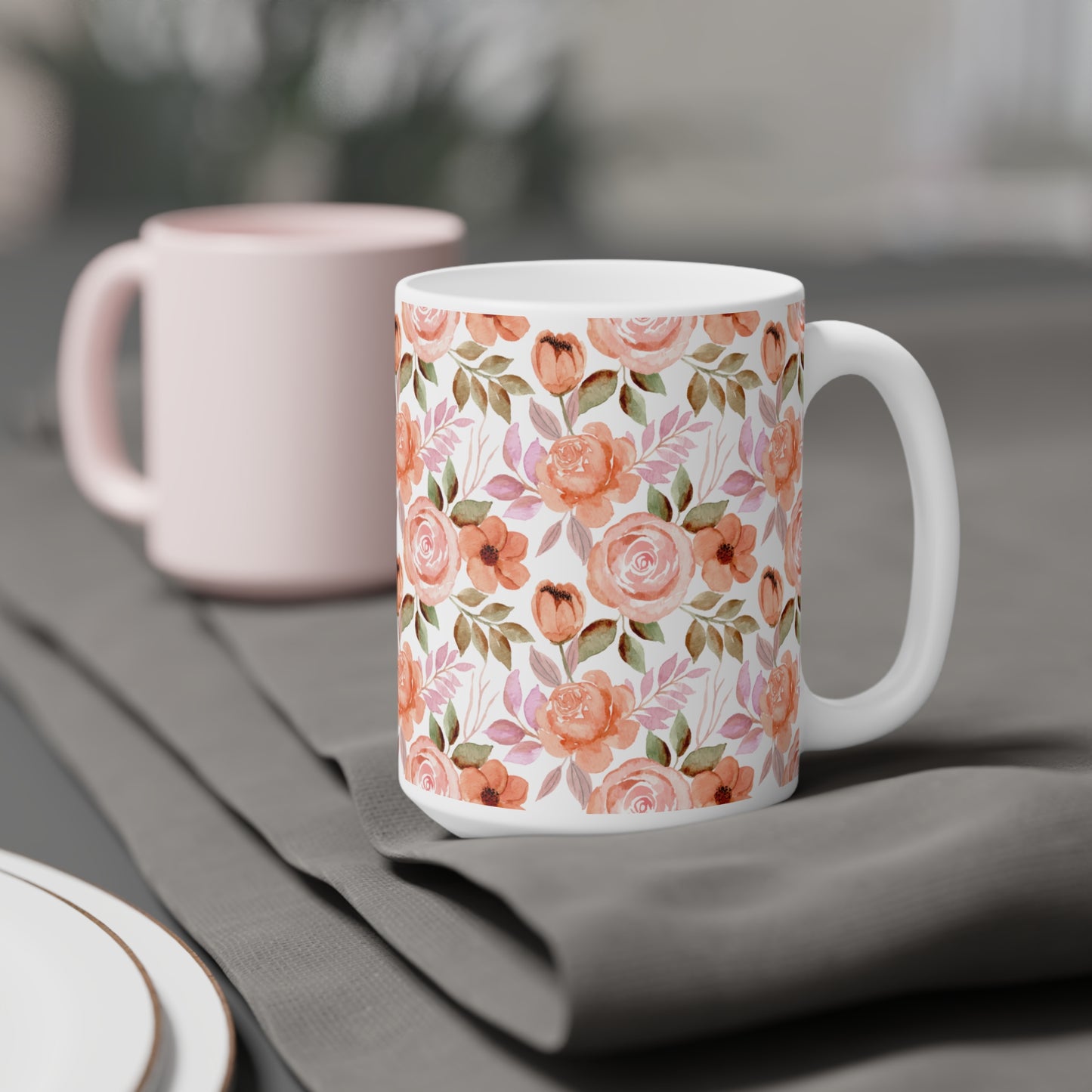 Floral Ceramic Coffee Mug (CDA)- 11oz/15oz/20oz - Perfect for Tea Lovers and Gift Giving