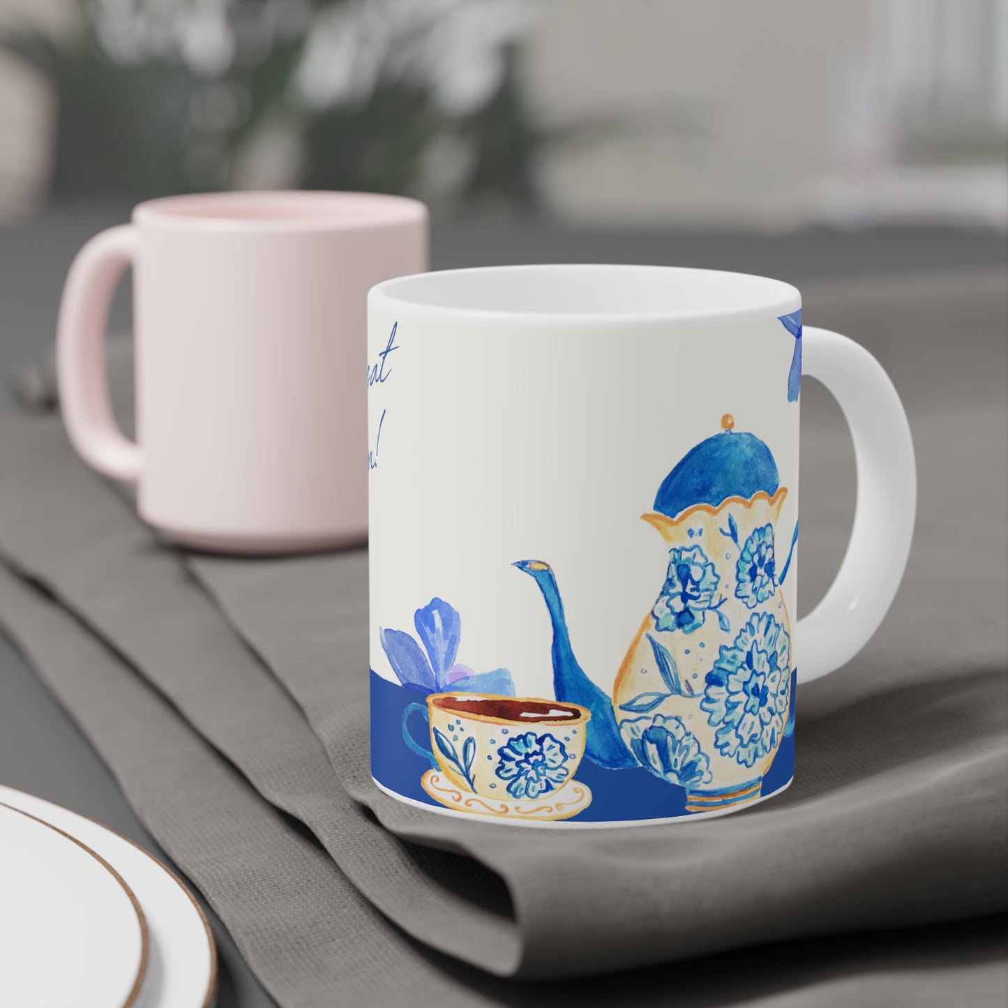 Floral Ceramic Mug - A Sweet Treat for Mom