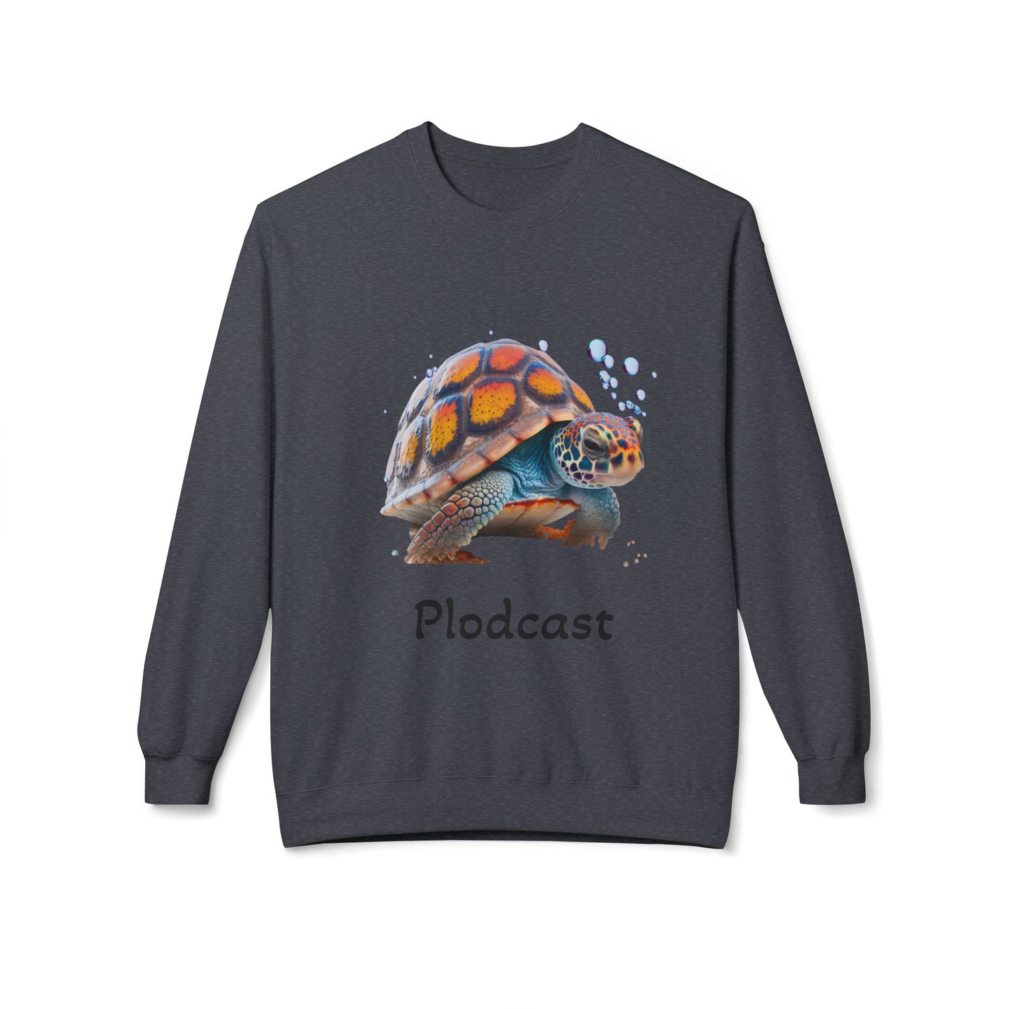‘Plodcast’ Turtle Unisex Midweight Softstyle Fleece Crewneck Sweatshirt