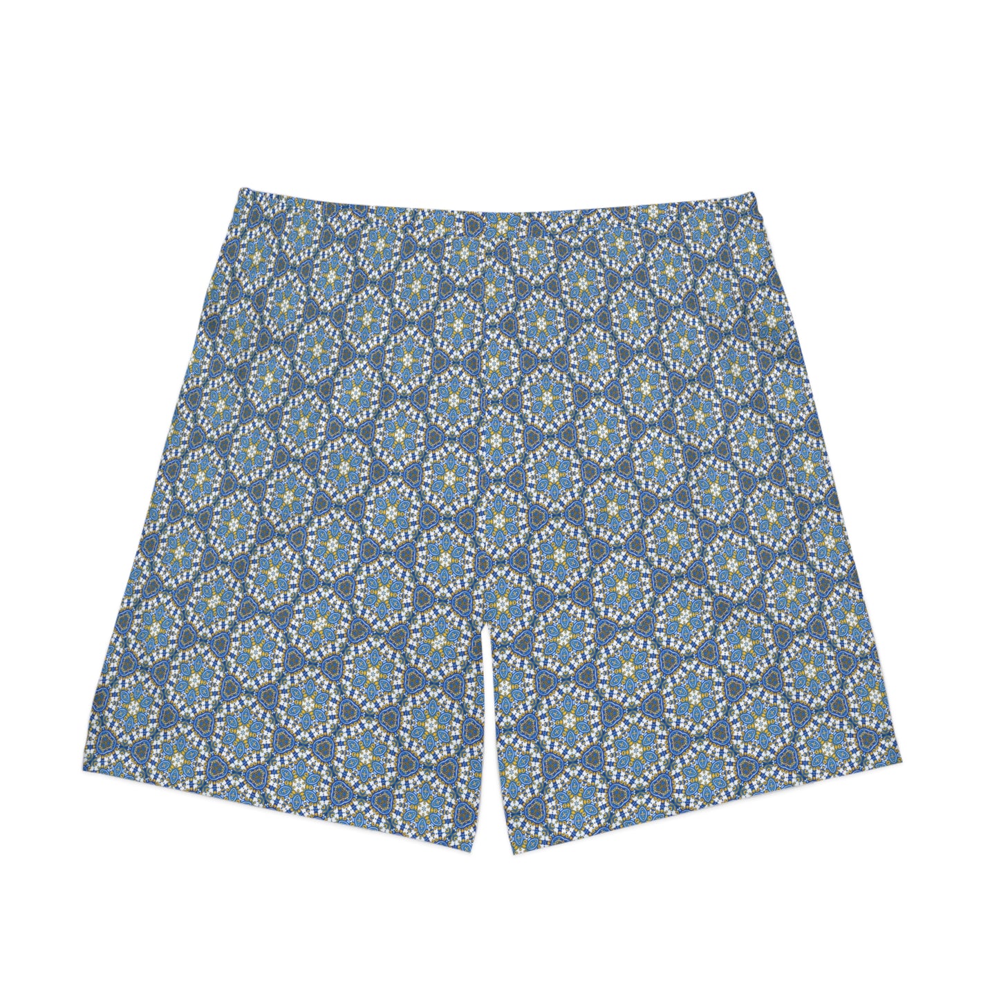 ‘BLUE PRINT’ Men's Elastic Beach Shorts (AOP)
