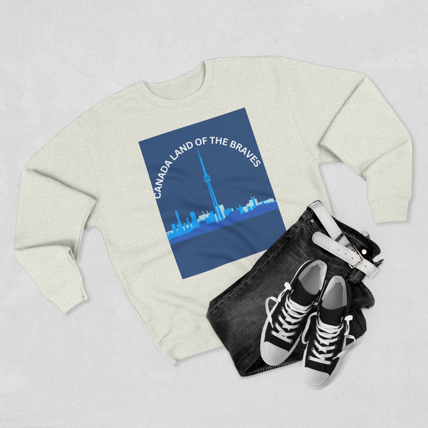Canada Land of the Brave Unisex Crewneck Sweatshirt - Cozy Urban Style for All Occasions