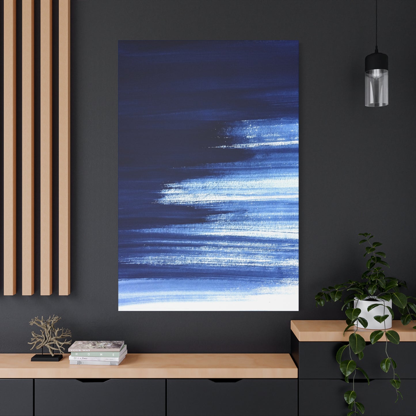 ‘ABSTRACT’ Blue Matte Canvas, Stretched, 1.25"