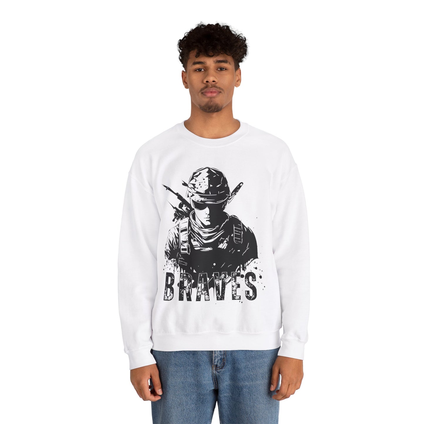Braves Soldier Crewneck Sweatshirt - Unisex Heavy Blend