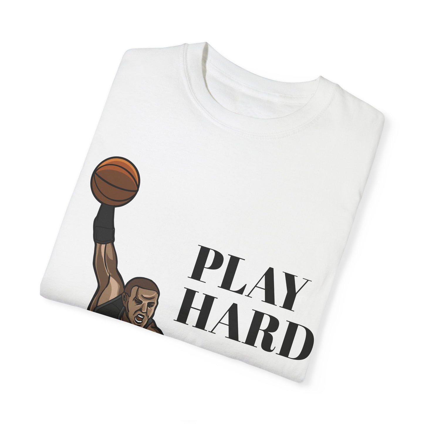 ‘PLAY HARD’ BASKETBALL Unisex Garment-Dyed T-shirt
