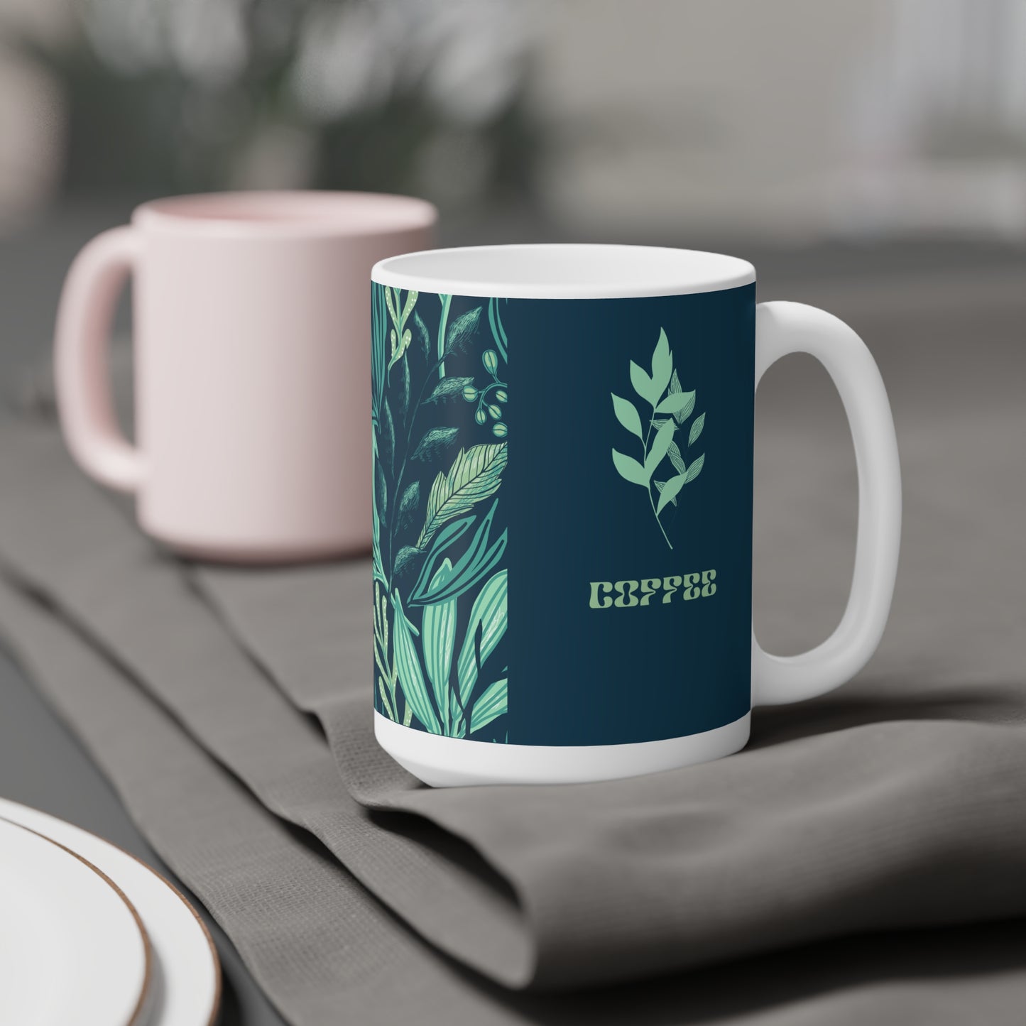 Botanical Ceramic Mug Collection, Eco-Friendly Coffee Cup, Perfect Gift for Plant Lovers, Sip & Savor, Nature-Inspired Drinkware