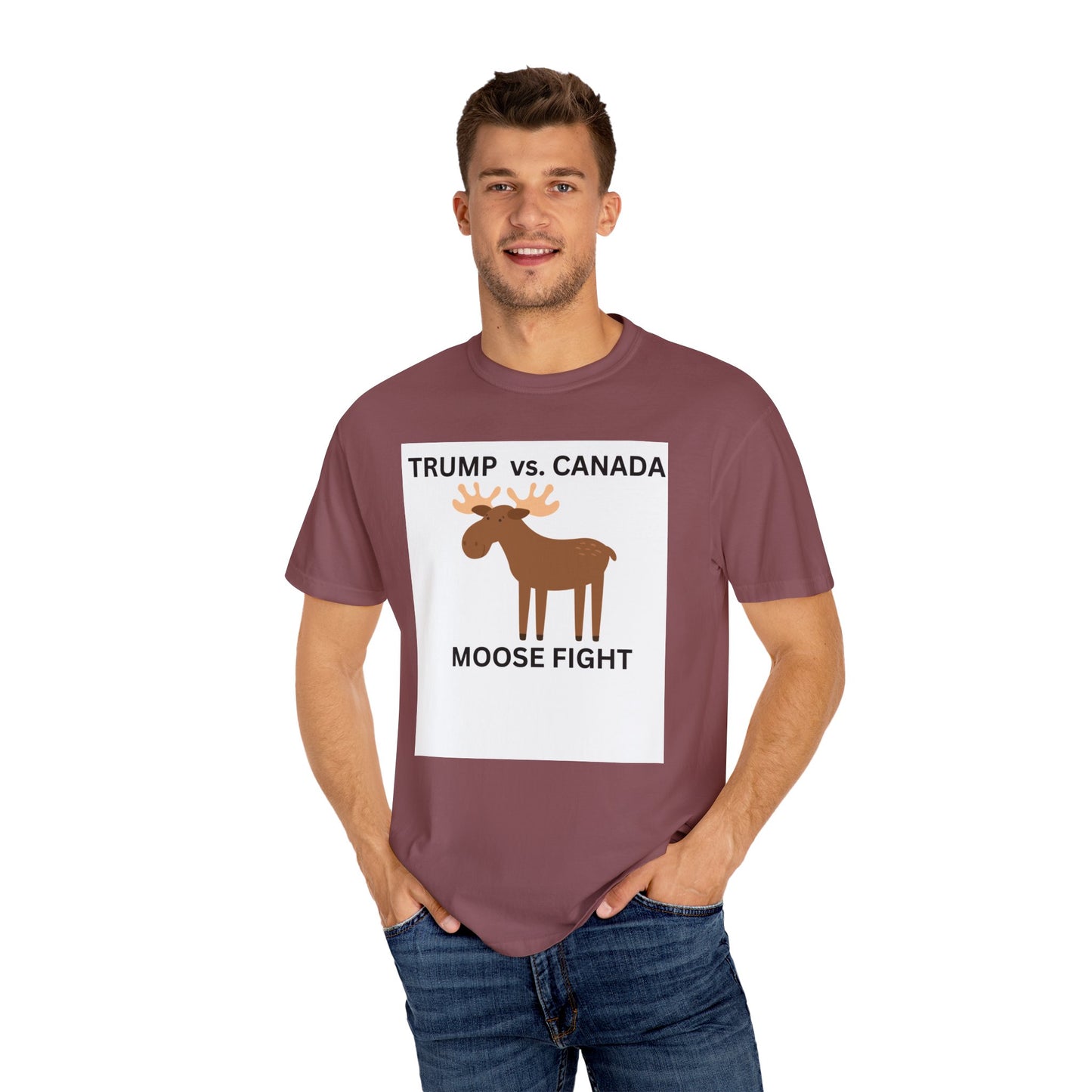 Funny Moose Fight T-Shirt - Trump vs. Canada Unisex Tee
