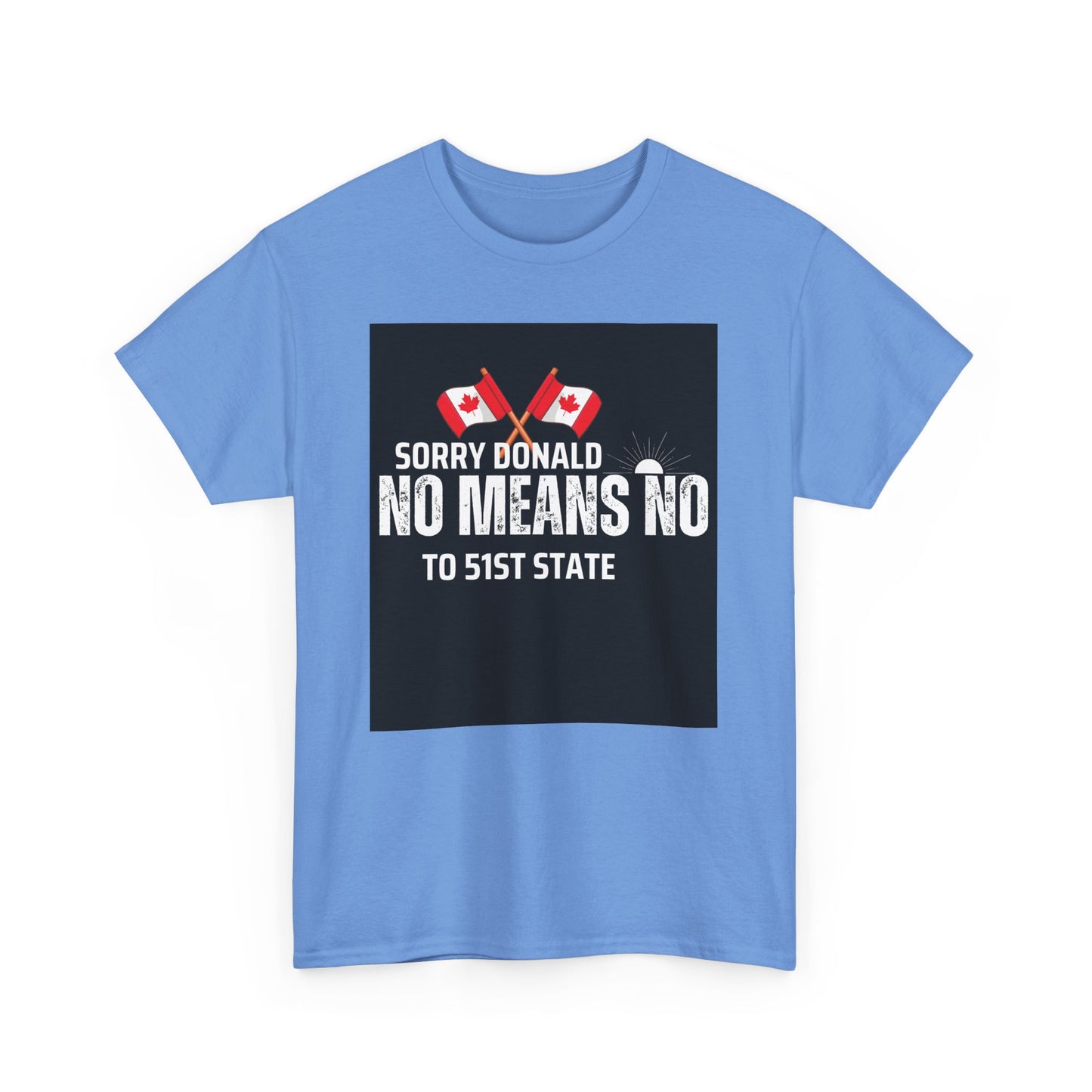 Unisex Heavy Cotton Tee - "Sorry Donald, No Means No to 51st State"