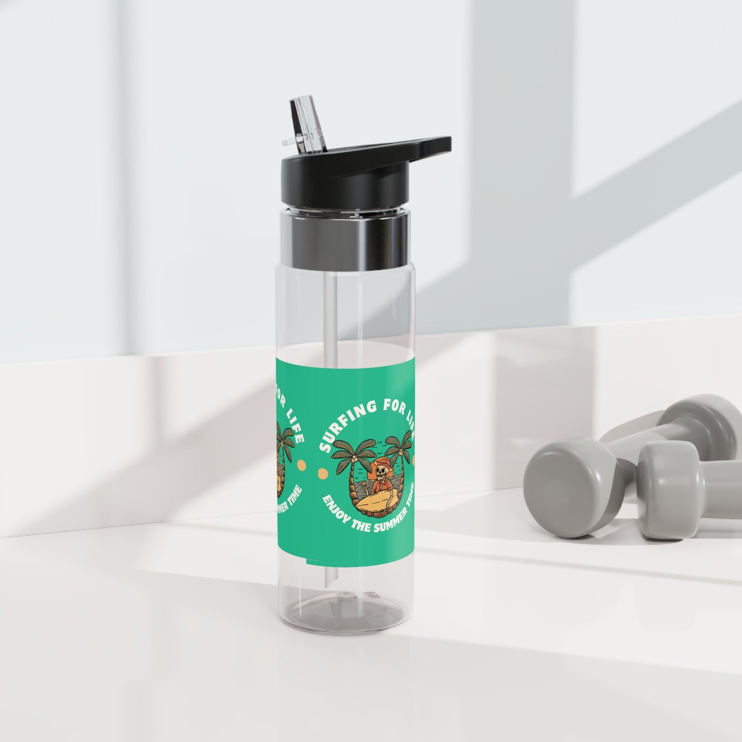 Eco-Friendly Sport Bottle, Summer Vibe Water Bottle, Perfect for Active Lifestyle, Surfing Enthusiasts, Gift for Beach Lovers