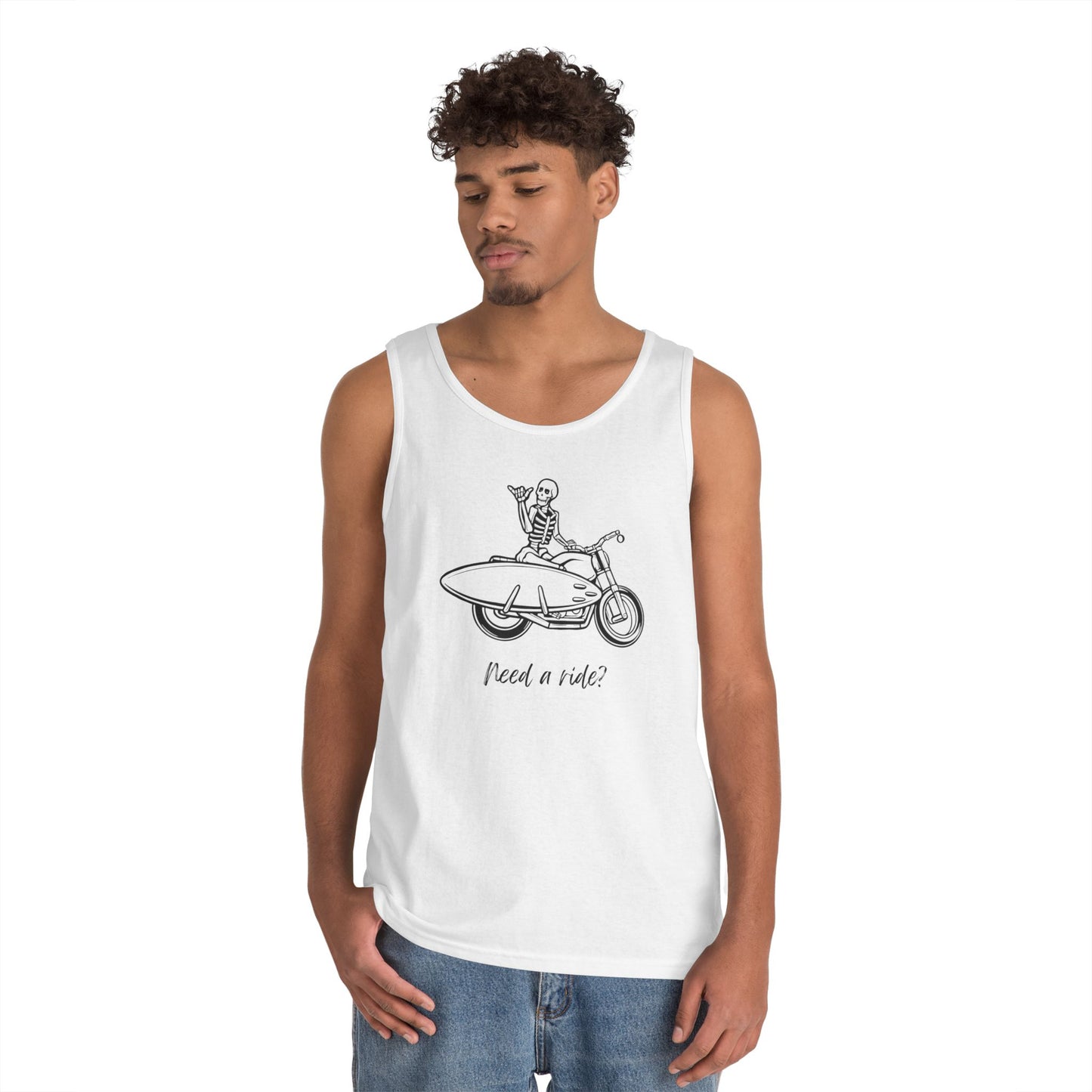 Skeleton Surfing Tank Top - Perfect for Beach Days, Summer Parties, Casual Outfits, Gift for Surfers, Festival Wear