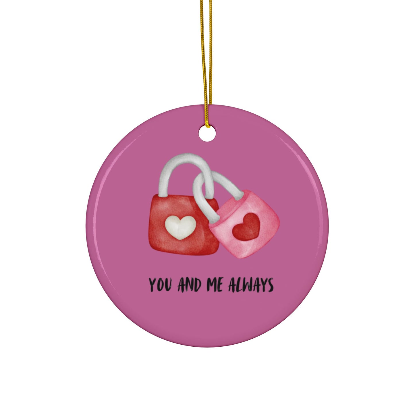 ‘You and Me Always’ Ceramic Ornaments, 2-Side Print, (1pc, 3pcs, 5pcs, 10pcs)