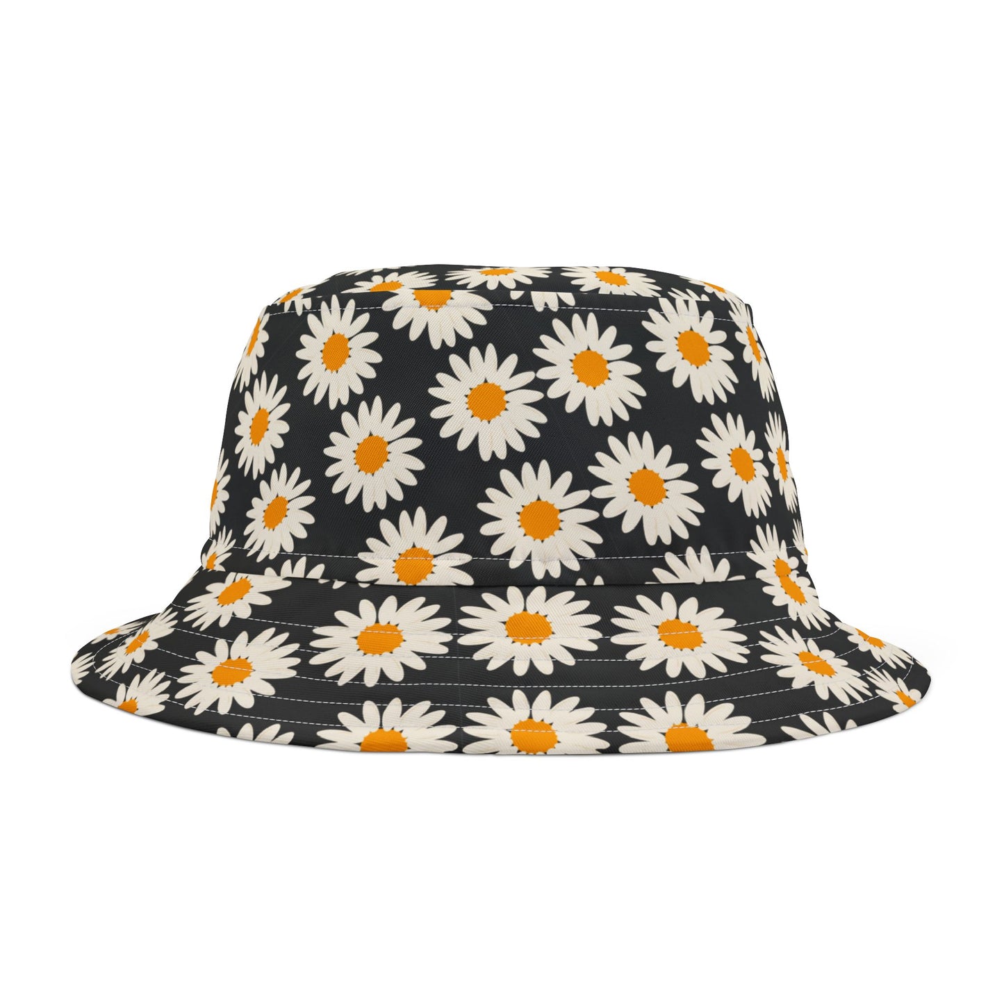 Floral Bucket Hat, Daisy Print Hat for Summer, Sun Protection Hat, Stylish Beach Hat, Gift for Nature Lovers, Festival Accessory