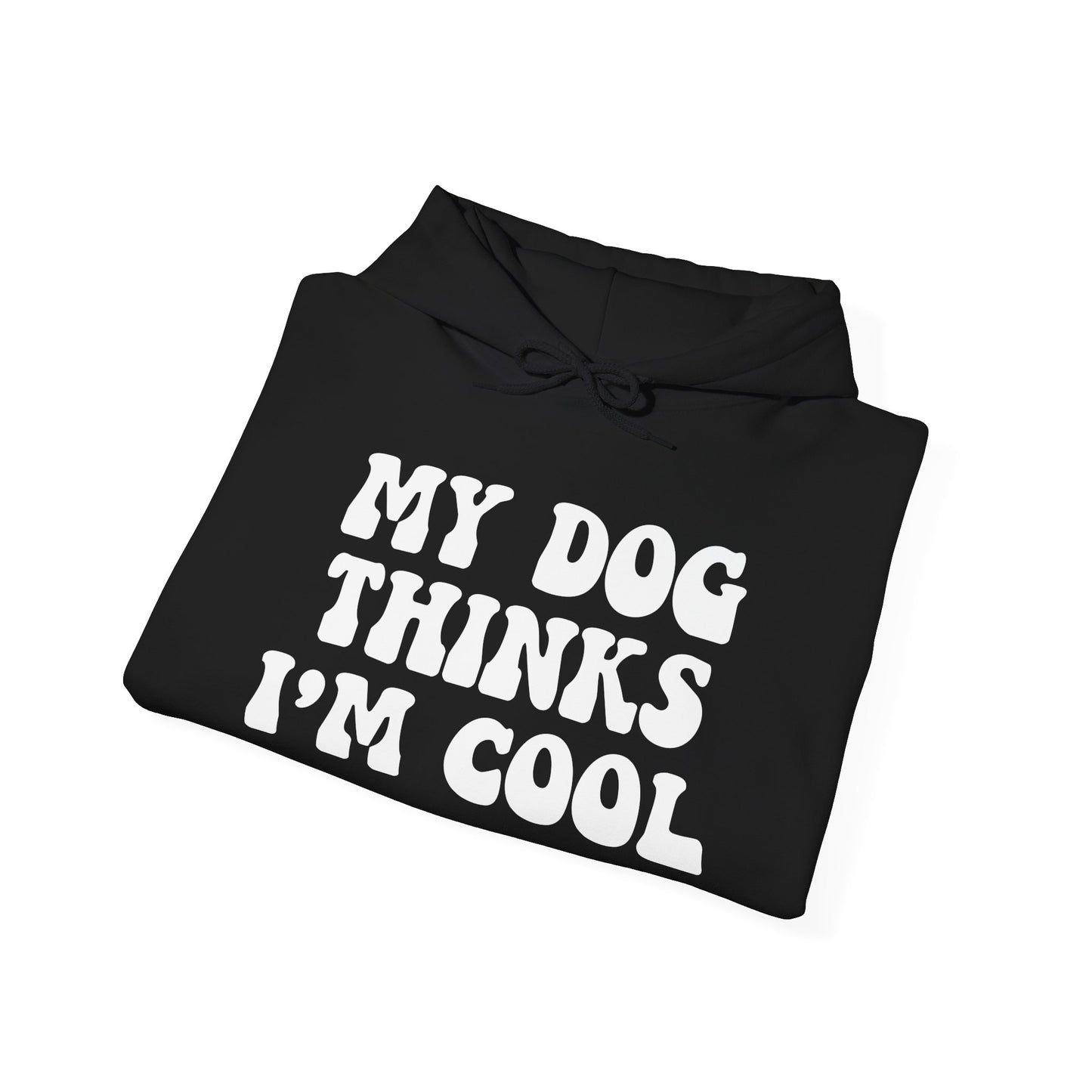 ‘My dog thinks I’m cool’ Heavy Blend™ Hooded Sweatshirt