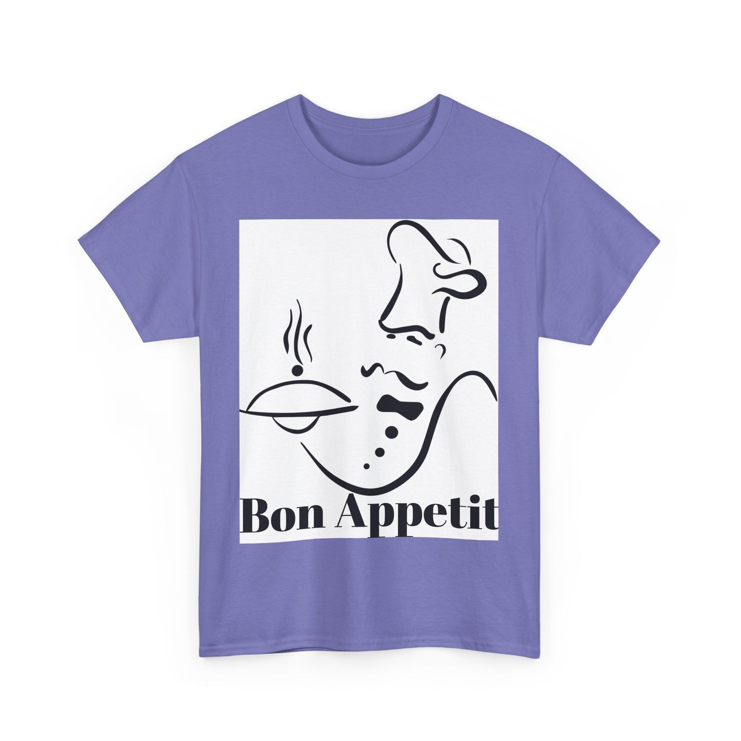 Bon Appetit Chef Unisex Heavy Cotton Tee - Perfect for Food Lovers & Culinary Chefs