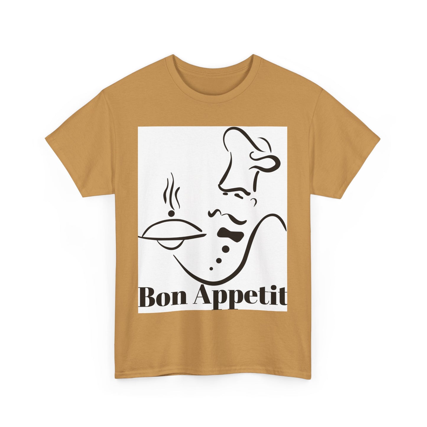 Bon Appetit Chef Unisex Heavy Cotton Tee - Perfect for Food Lovers & Culinary Chefs