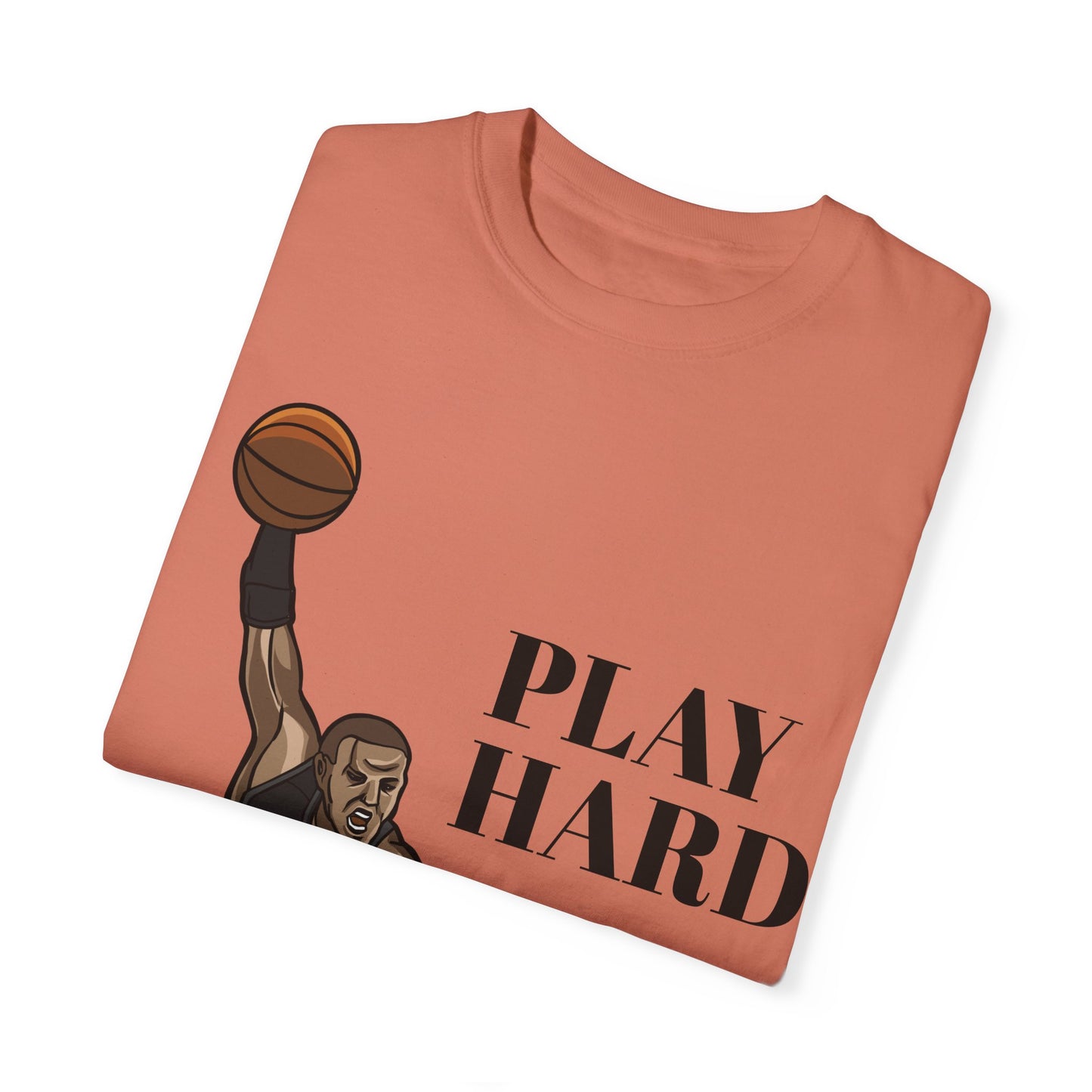 ‘PLAY HARD’ BASKETBALL Unisex Garment-Dyed T-shirt