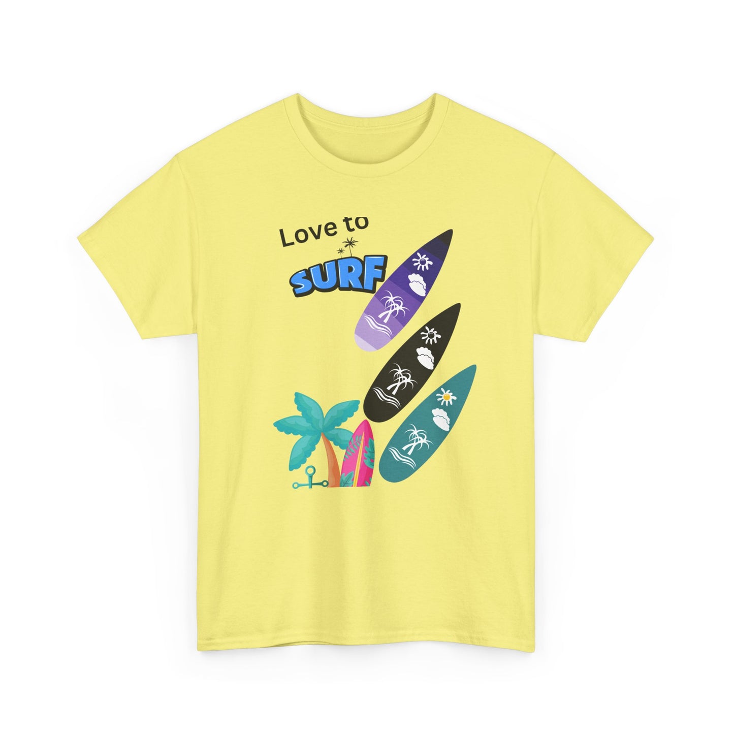 Surf Lover Unisex Heavy Cotton Tee, Beach T-Shirt, Summer Apparel, Gift for Surfers, Casual Wear, Surfing Enthusiast Shirt