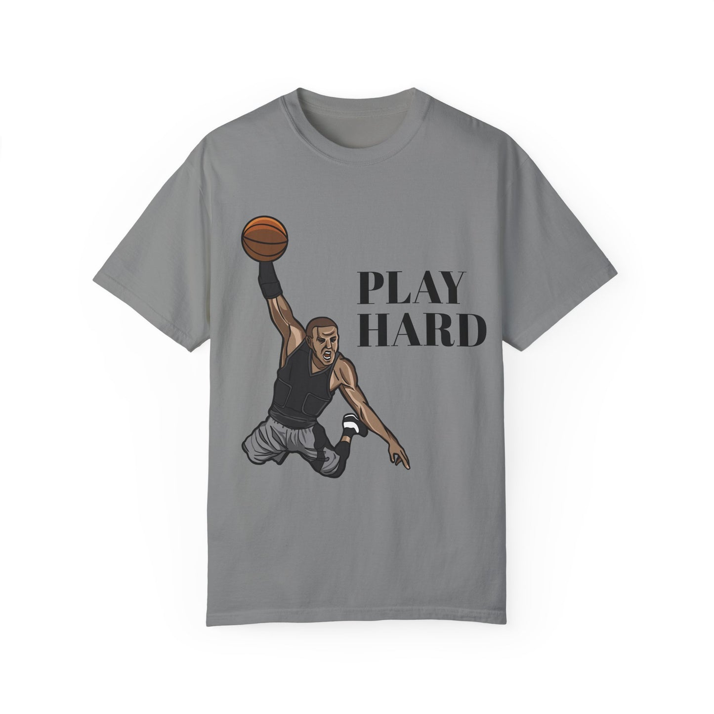 ‘PLAY HARD’ BASKETBALL Unisex Garment-Dyed T-shirt