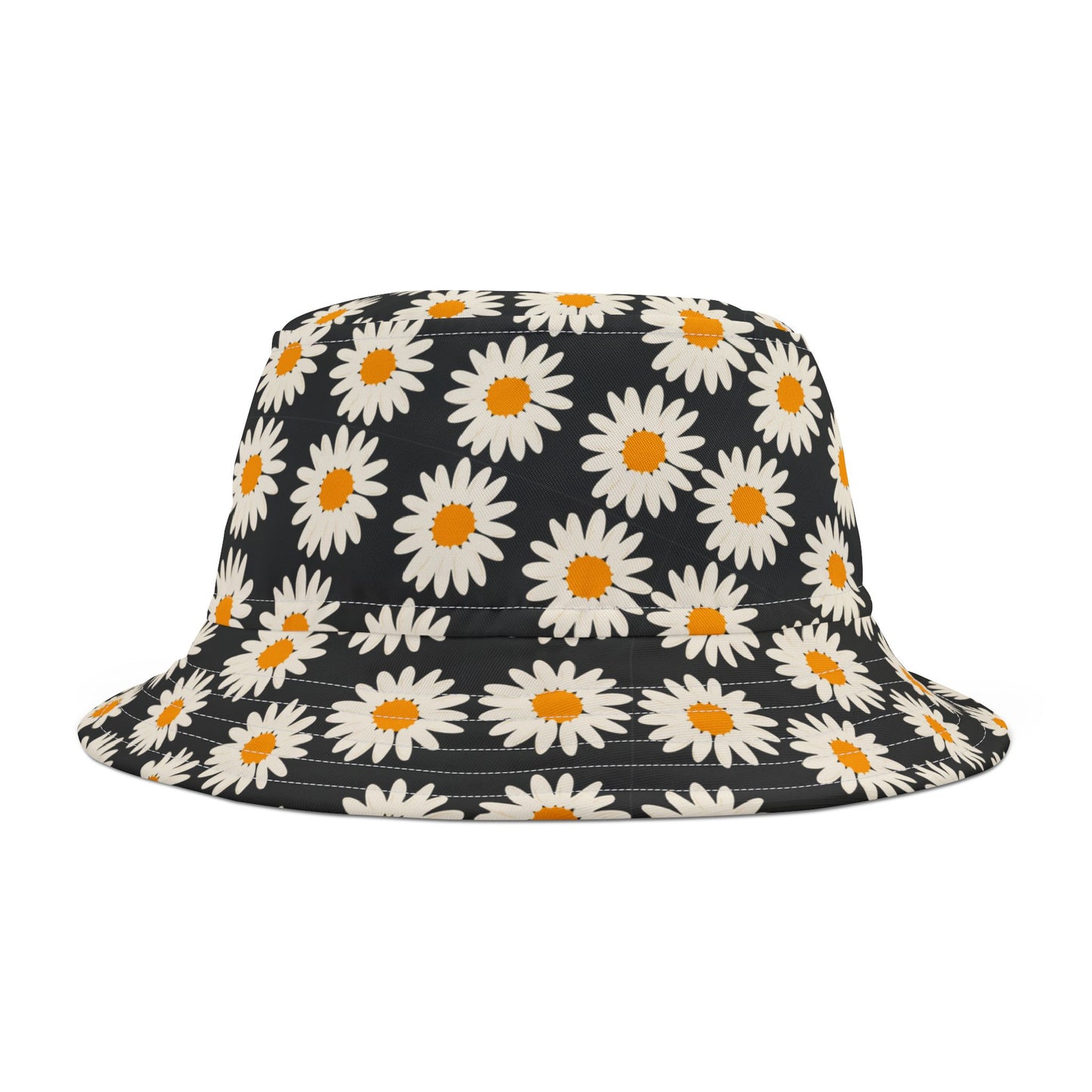 Floral Bucket Hat, Daisy Print Hat for Summer, Sun Protection Hat, Stylish Beach Hat, Gift for Nature Lovers, Festival Accessory