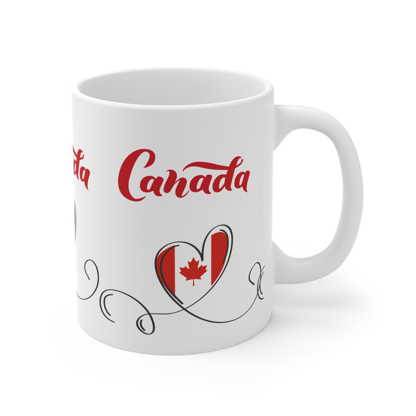 Canada Love Ceramic Mug - Perfect Gift for Canadians - Heart Design