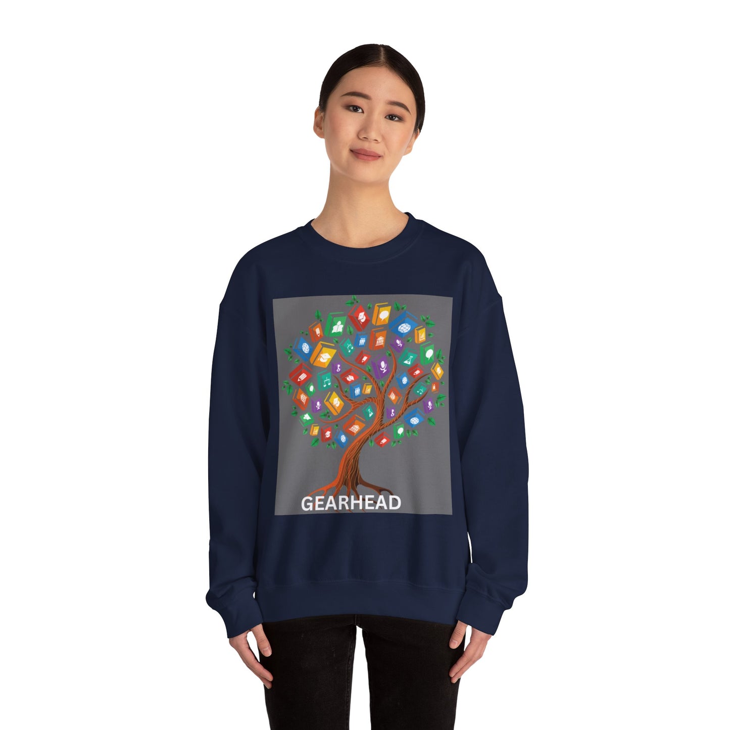 Gearhead Tree Graphic Unisex Crewneck Sweatshirt - Cozy & Stylish