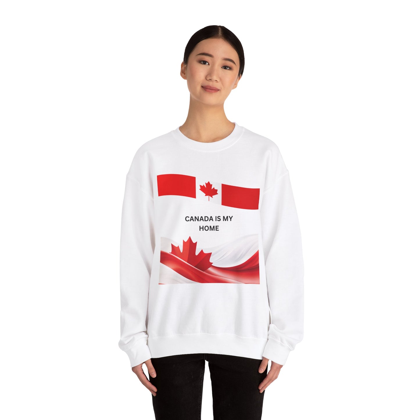Canada Is My Home Unisex Heavy Blend Crewneck Sweatshirt - Comfortable Canadian Pride Apparel