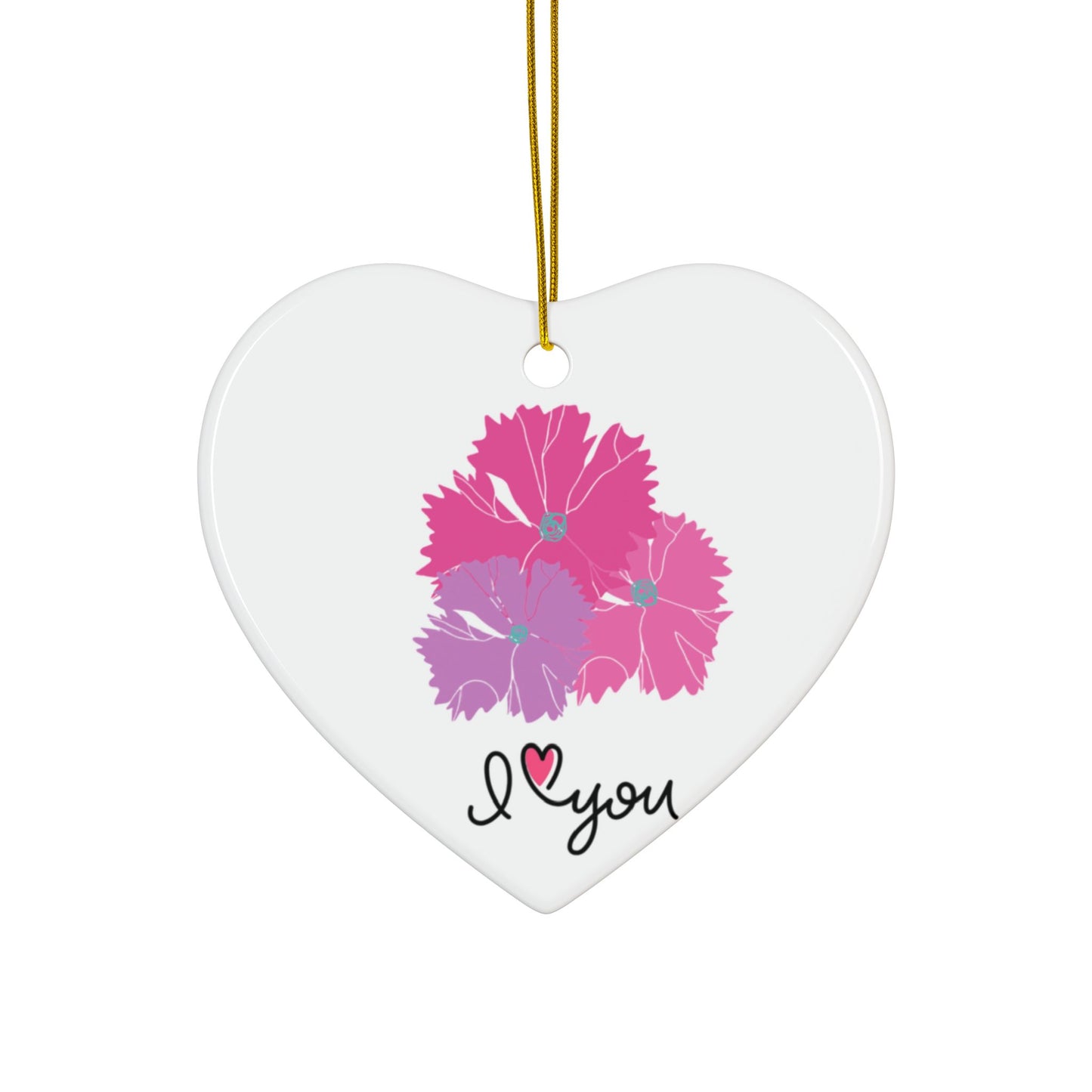 ‘I Love You’ Ceramic Ornaments, 2-Side Print, (1pc, 3pcs, 5pcs, 10pcs)